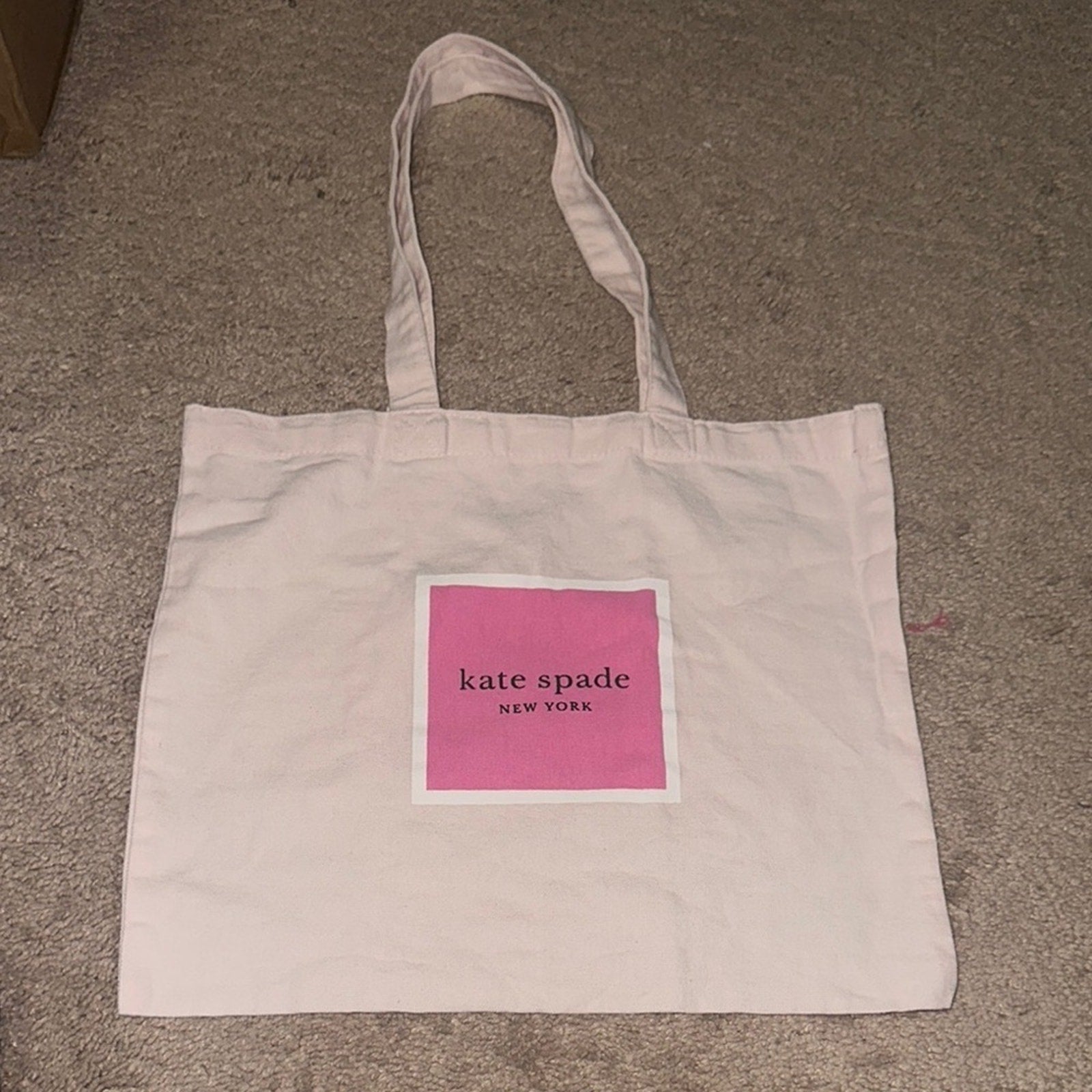 Kate Spade Pink and White Tote Bag