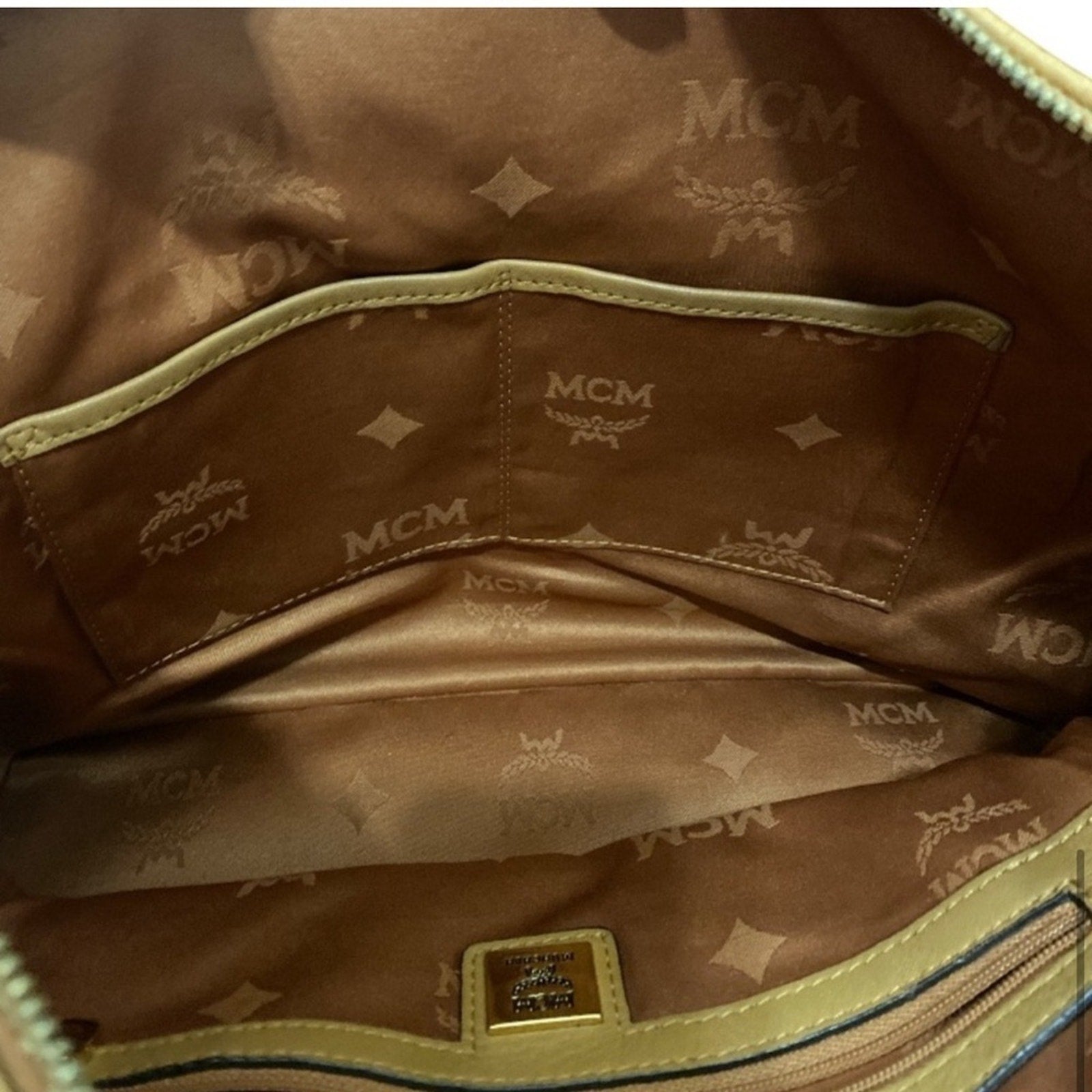 MCM Brown Visetos Leather Satchel Black EUC with strap