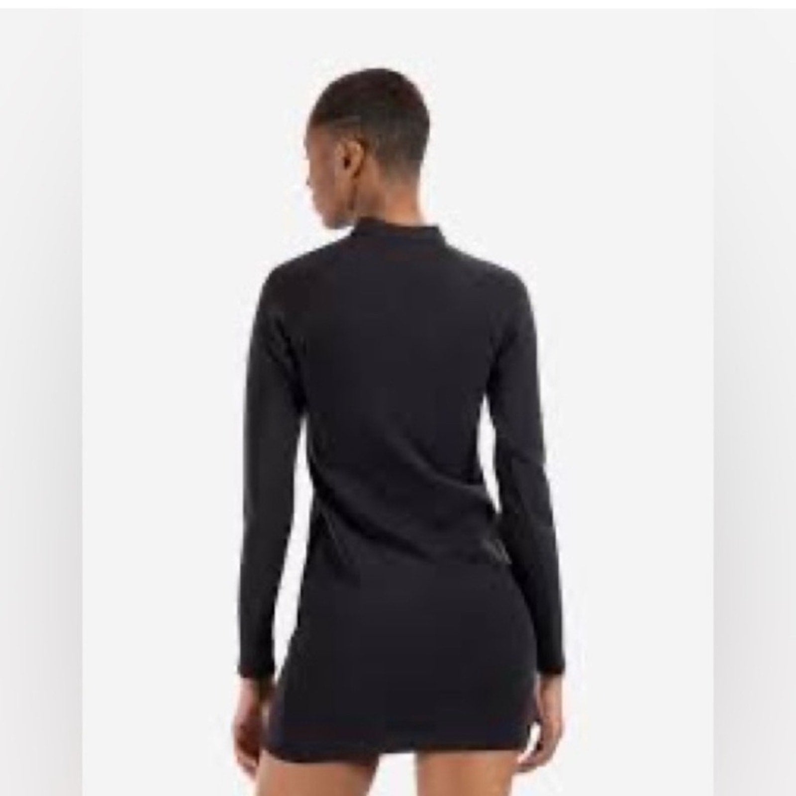 Nike Women’s Black Sportswear Essential Logo Long Sleeve Dress - Medium