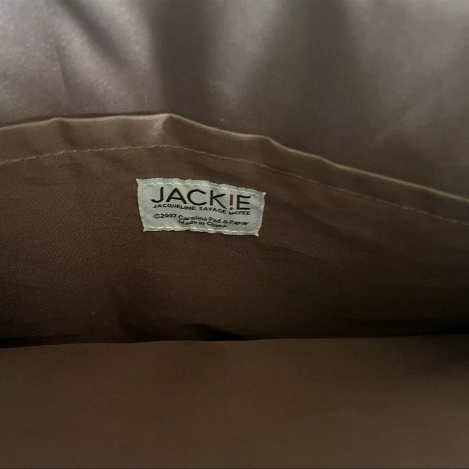 Jackie Savage McFee Laptop Bag Brown with Blue Paisley (with strap)