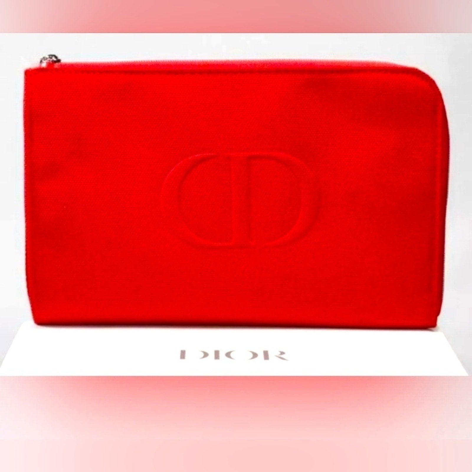 DIOR Beauty RED Cosmetic Bag clutch Pouch case TROUSSE canvas (Limited Edition 2023)