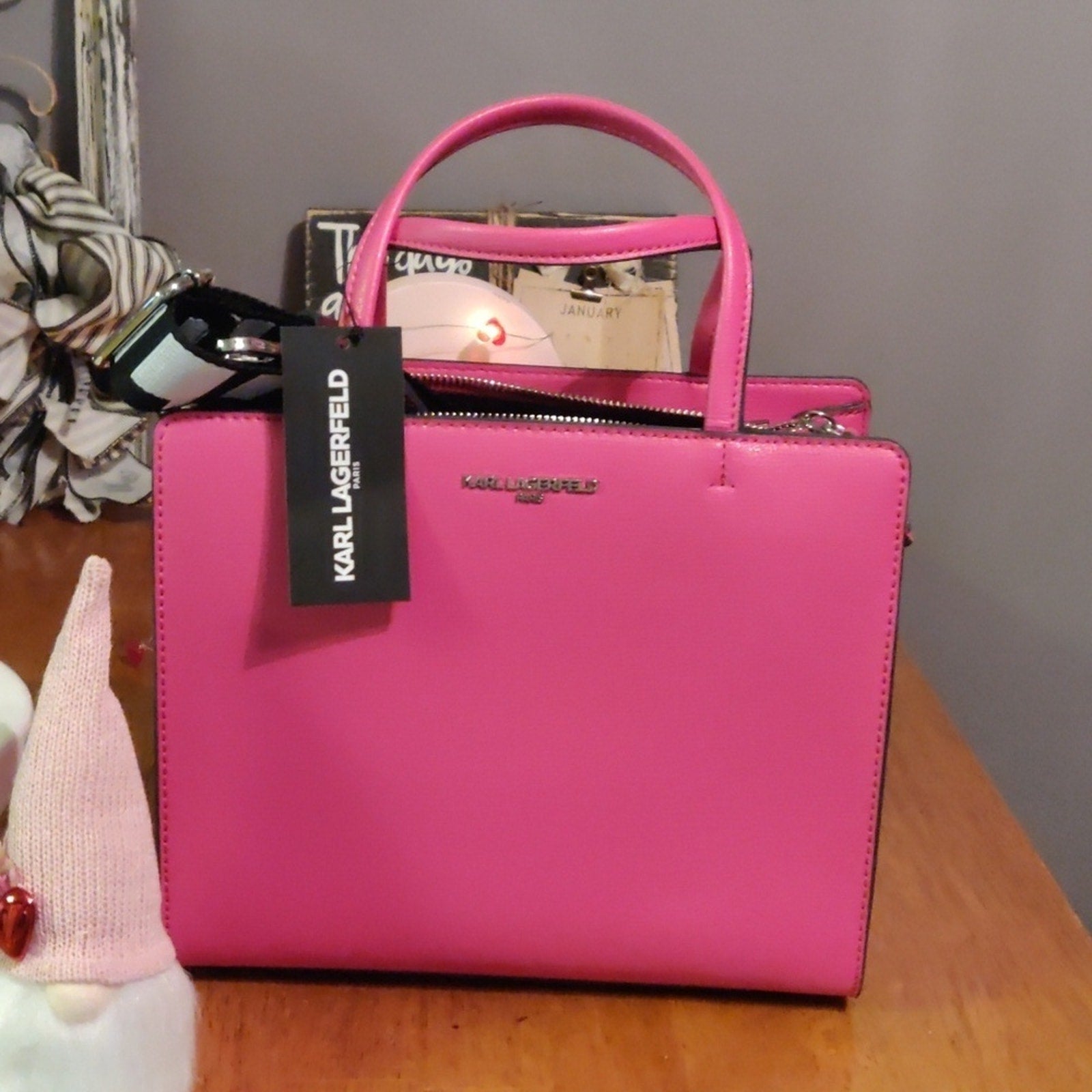 KARL LAGERFELD PARIS, Maybelle Small Crossbody Satchel, NWT, PINK