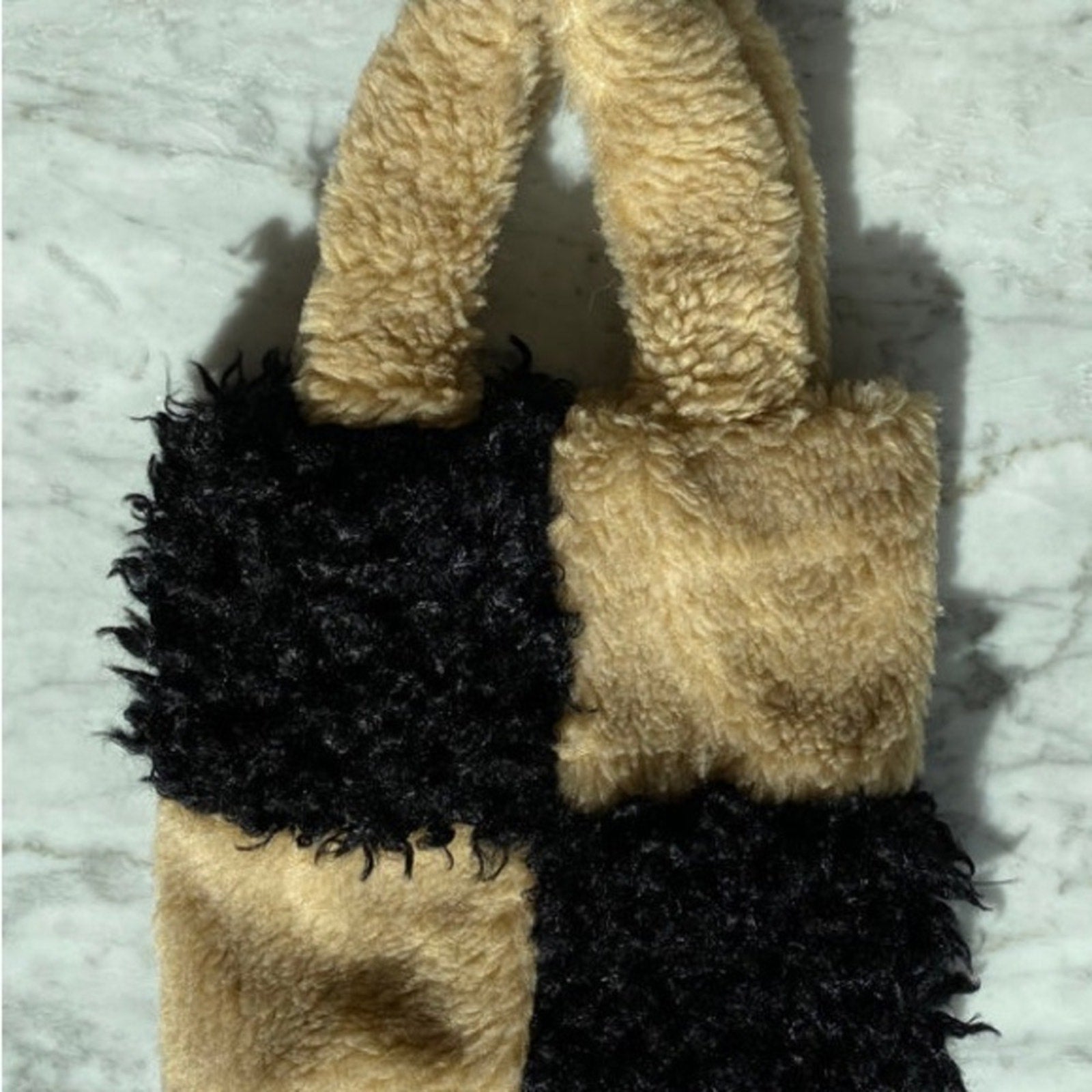 Whimsy + Row - Faux Fur Two-Tone Mini Tote Bag - NWT