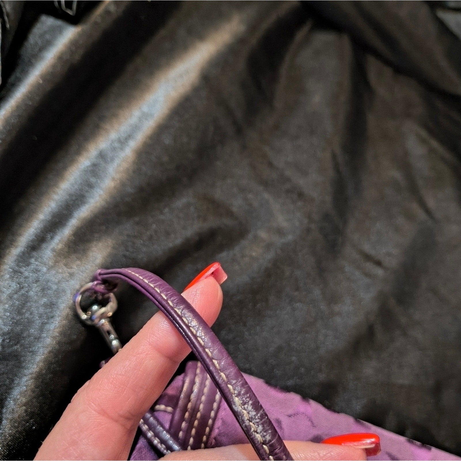 Vintage Coach Turn Lock Purple Wristlet
