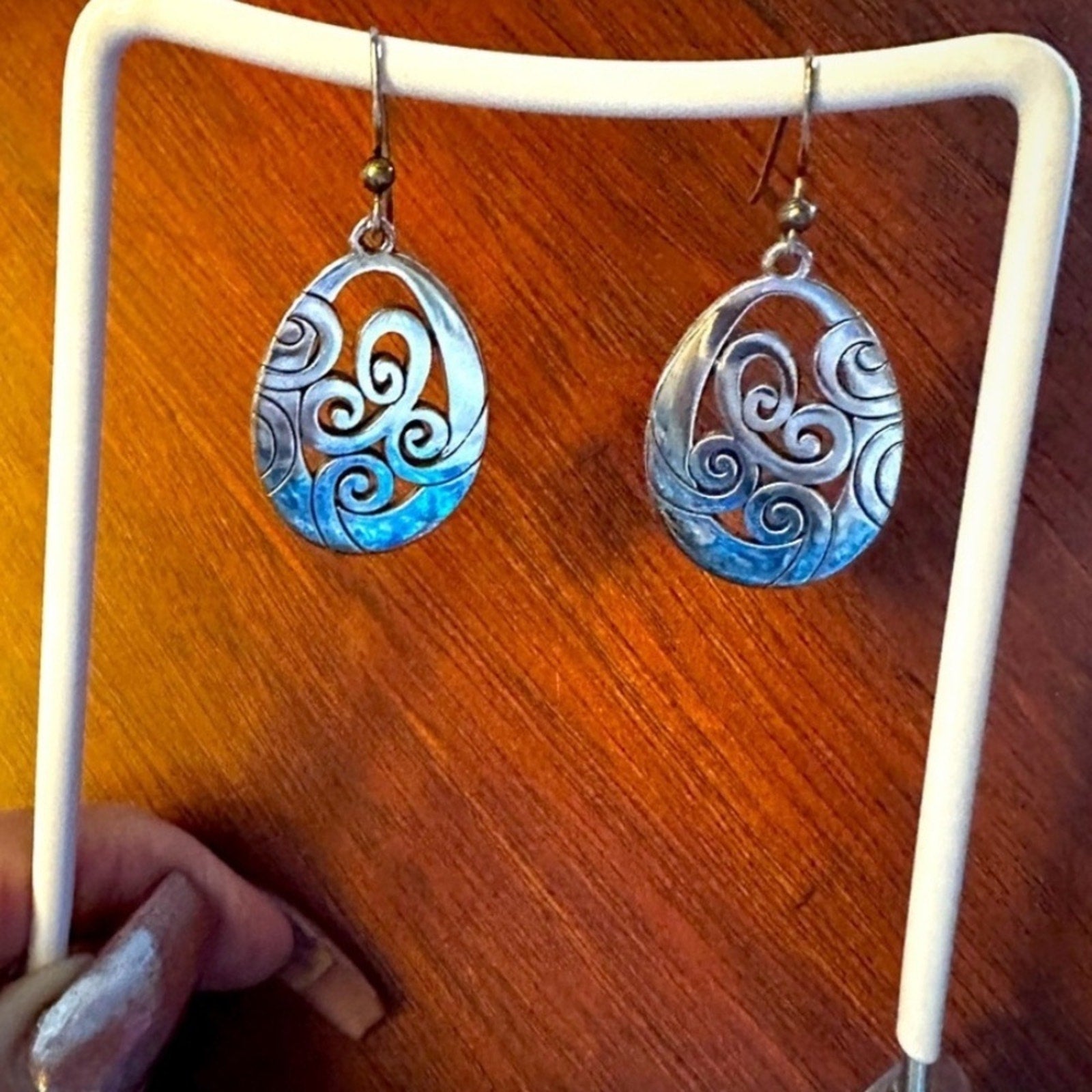Brighton Silver Mingle Swirl French Wire Earrings
