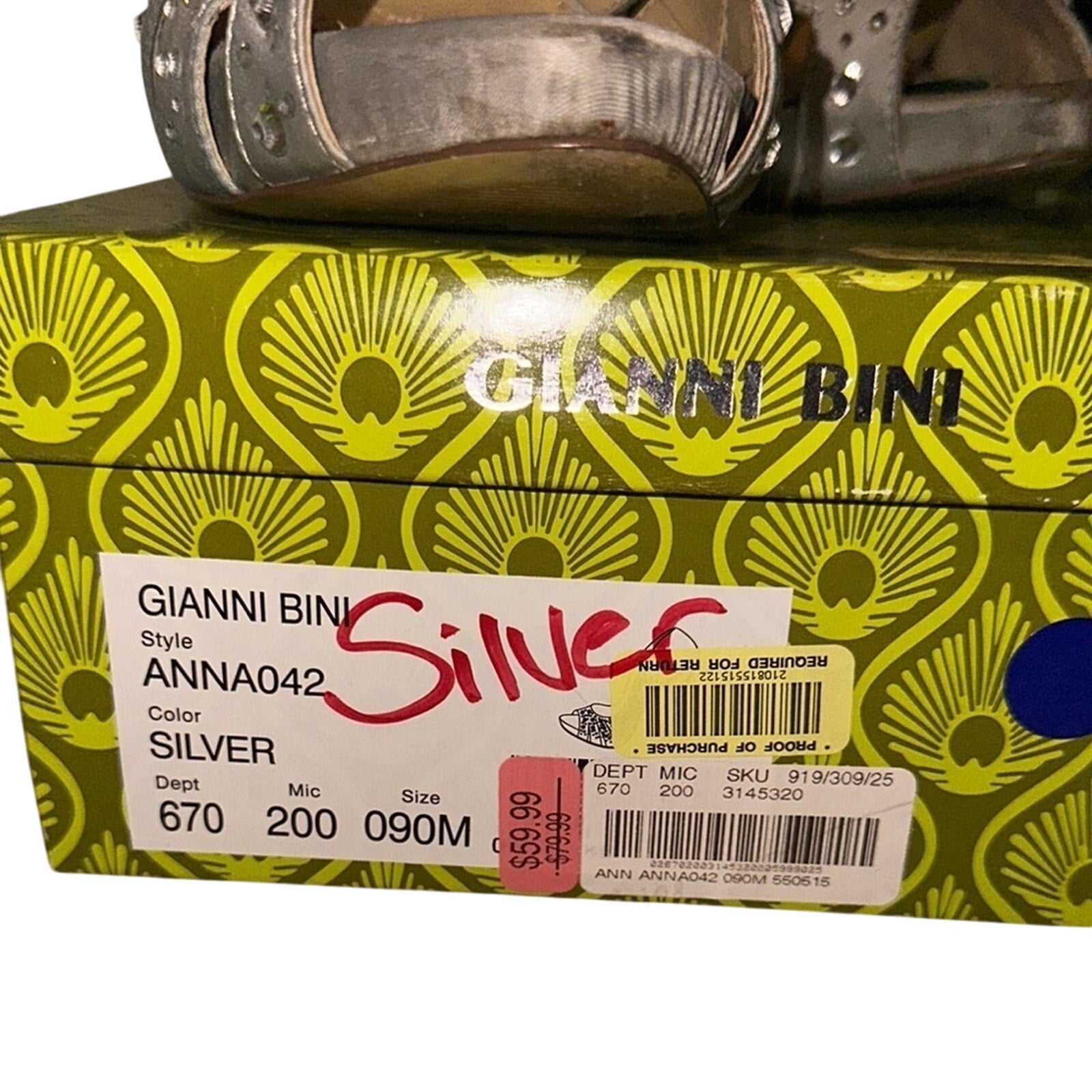 Gianni Bini, Silver, Style: ANNA042 heels