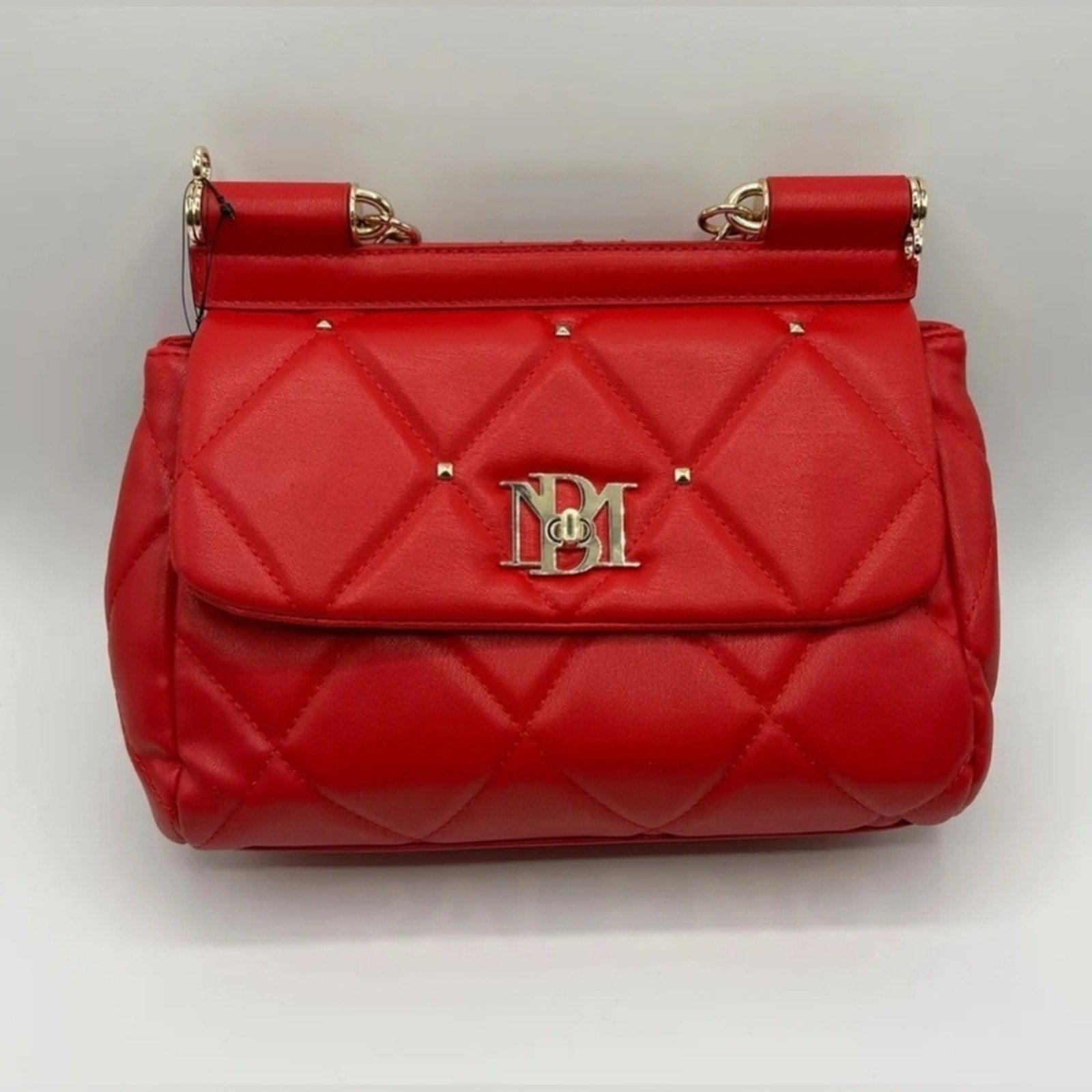 Badgley Mischka Red Vegan Leather Crossbody Purse