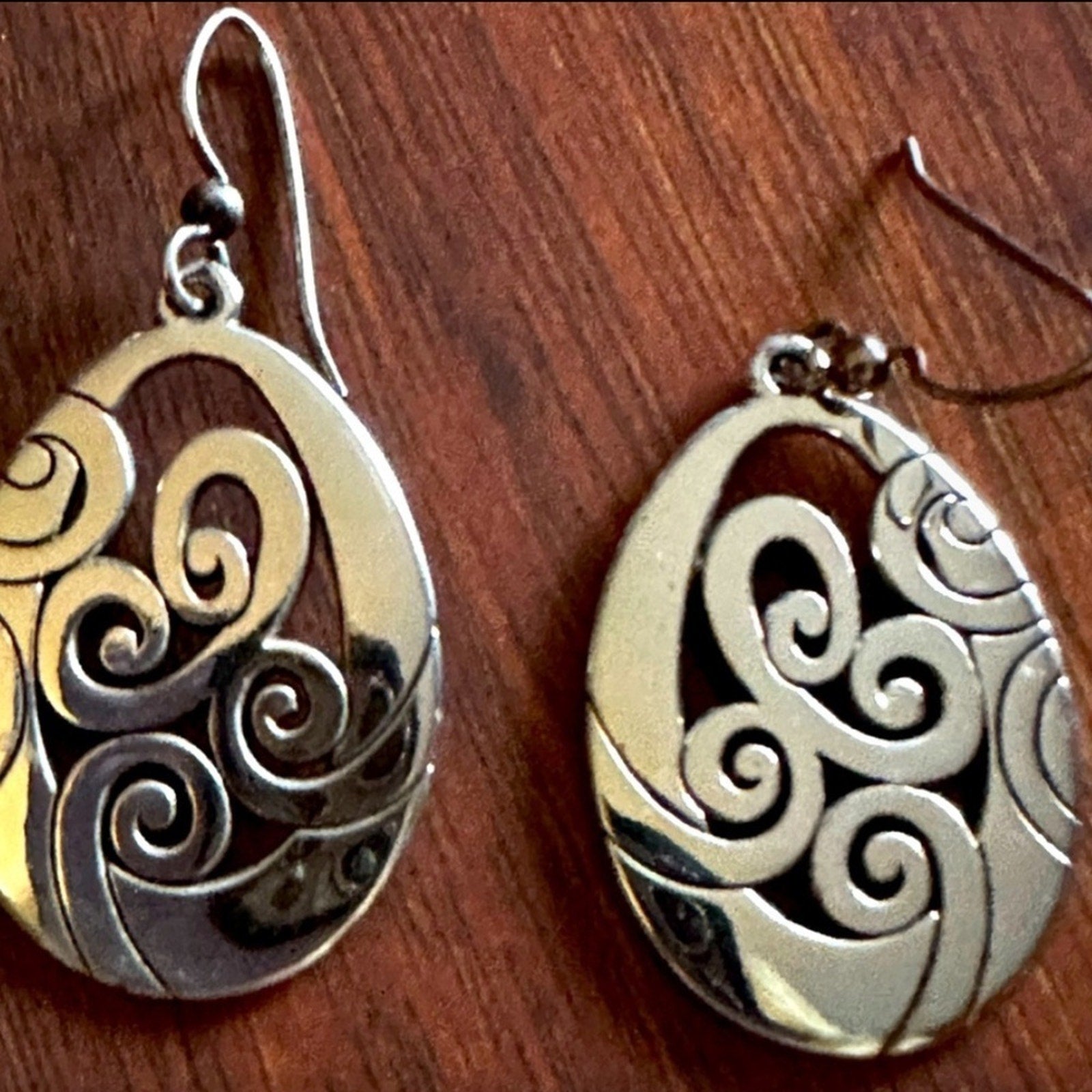 Brighton Silver Mingle Swirl French Wire Earrings