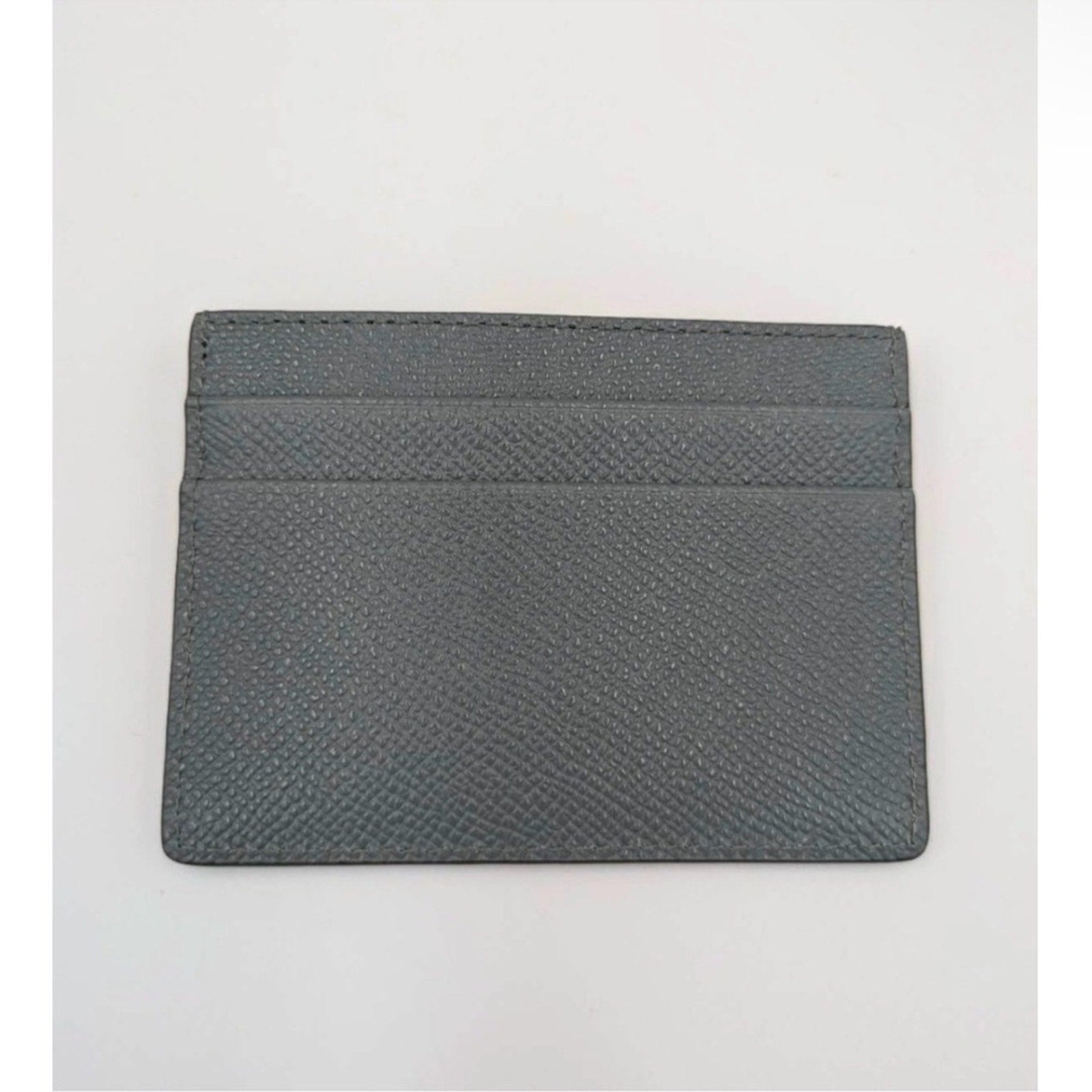 Burberry Sandon Card Case Wallet Embossed Logo Leather Storm Grey *NWT*