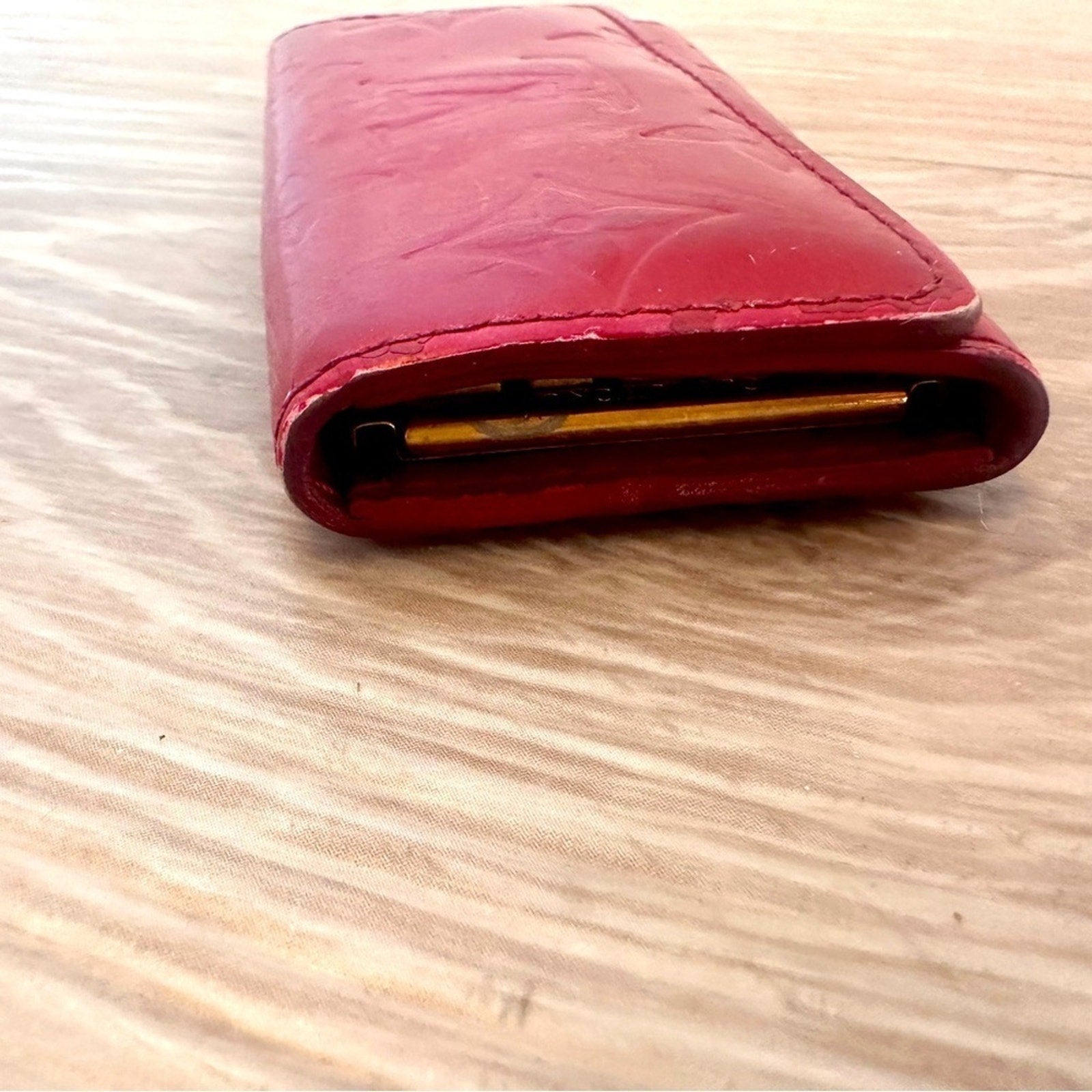 Red Louis Vuitton Leather Key Holder