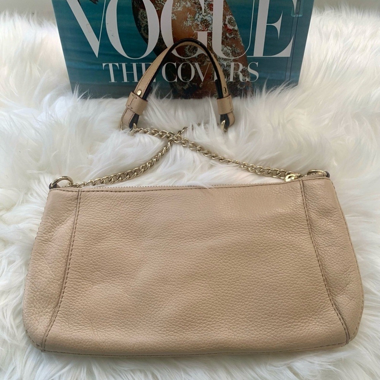 Kate Spade ♠️ Byrd Wellesley Cream Leather
Chain Strap Purse EUC