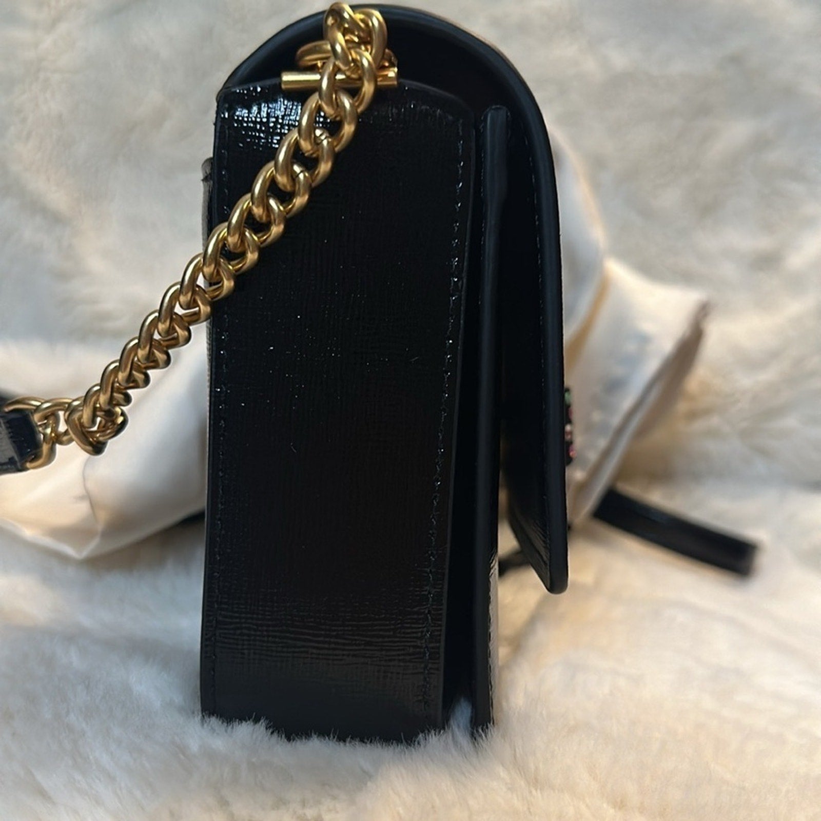 EUC; Kate Spade Morgan Bedazzled Bow Patent Leather Flap Crossbody