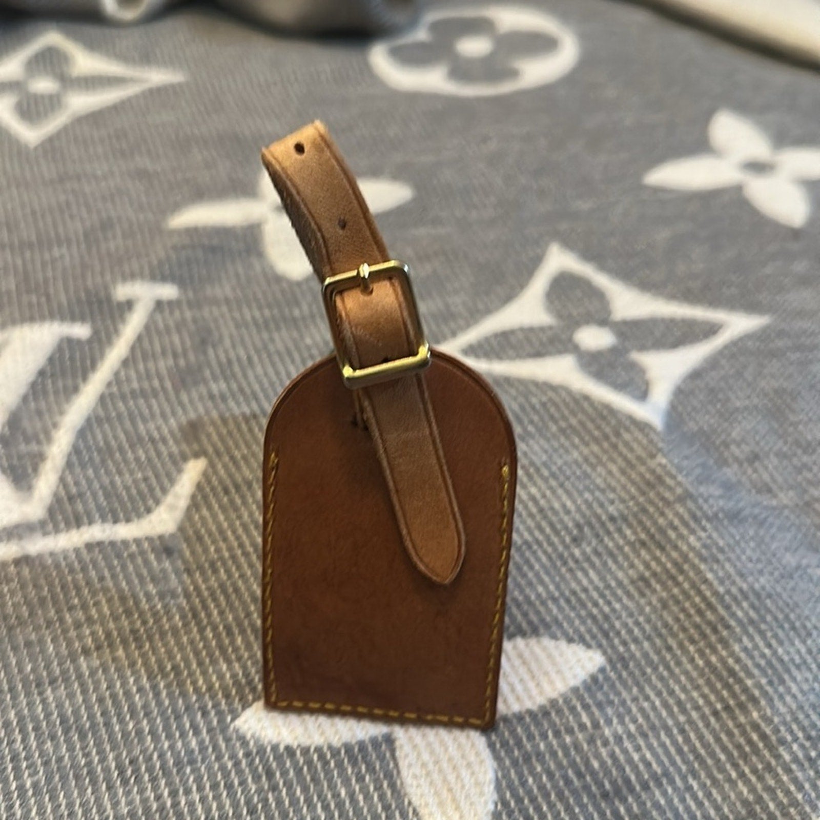 Louis Vuitton Tan Leather Luggage Tag
