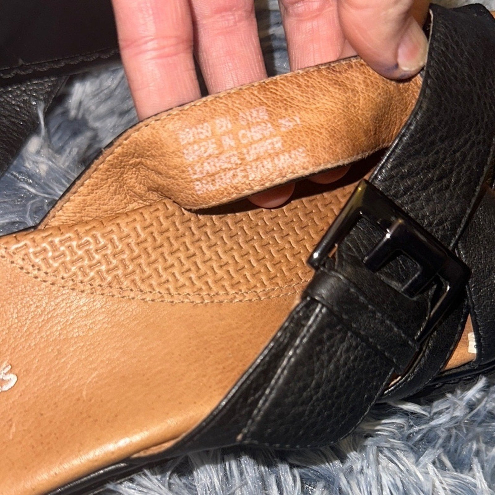 Clarks Black Leather Sandals NWOT