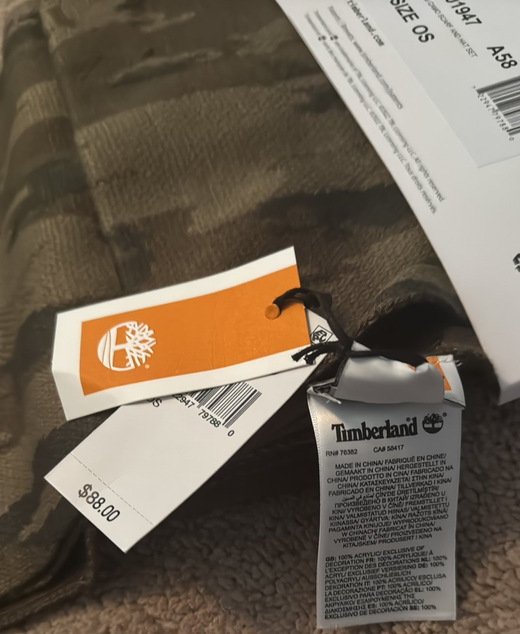 Timberland hat & scarf 2-piece combo set