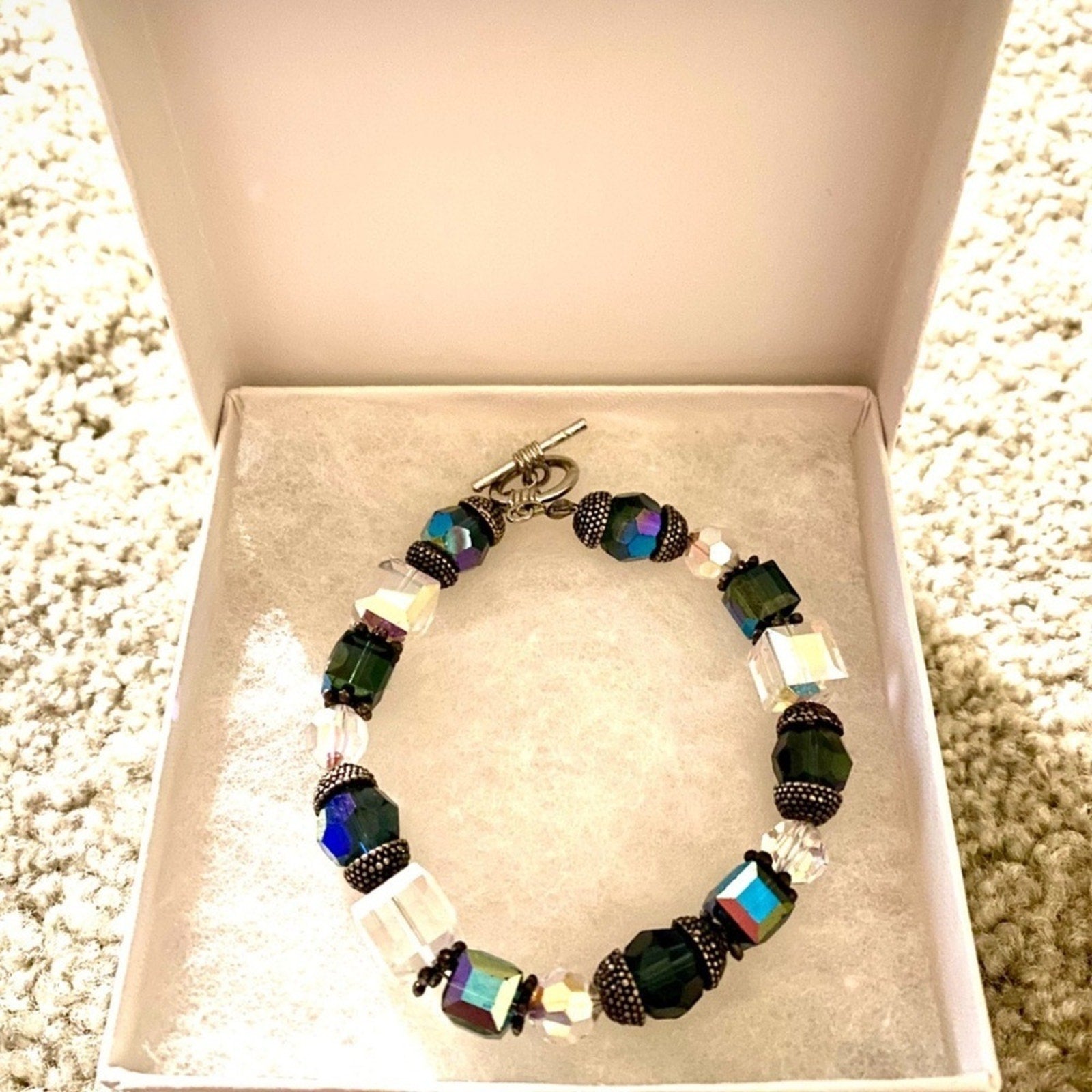 Kali Swarovski Bracelet Black and Clear Crystal Beaded Bracelet