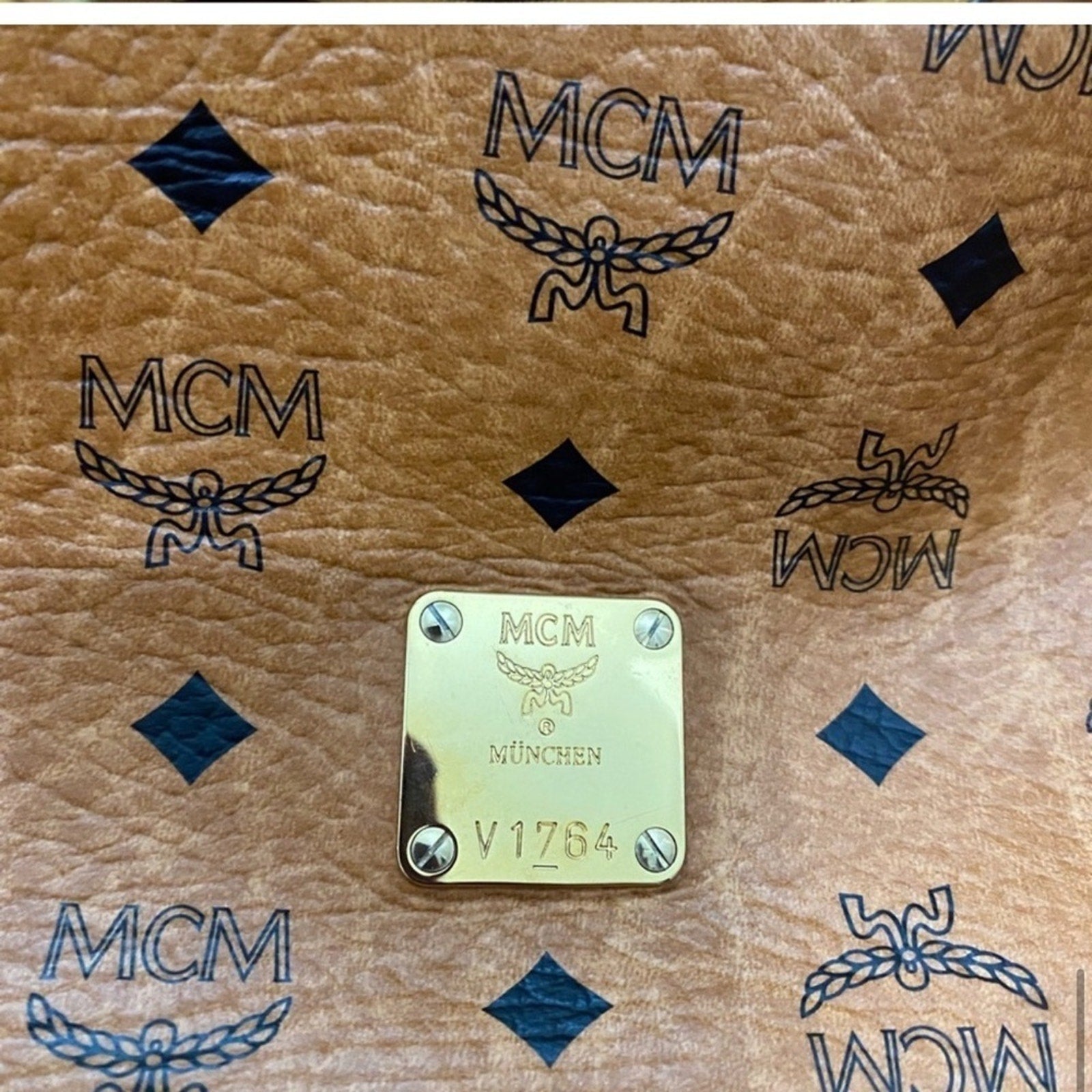 MCM Brown Visetos Leather Satchel Black EUC with strap