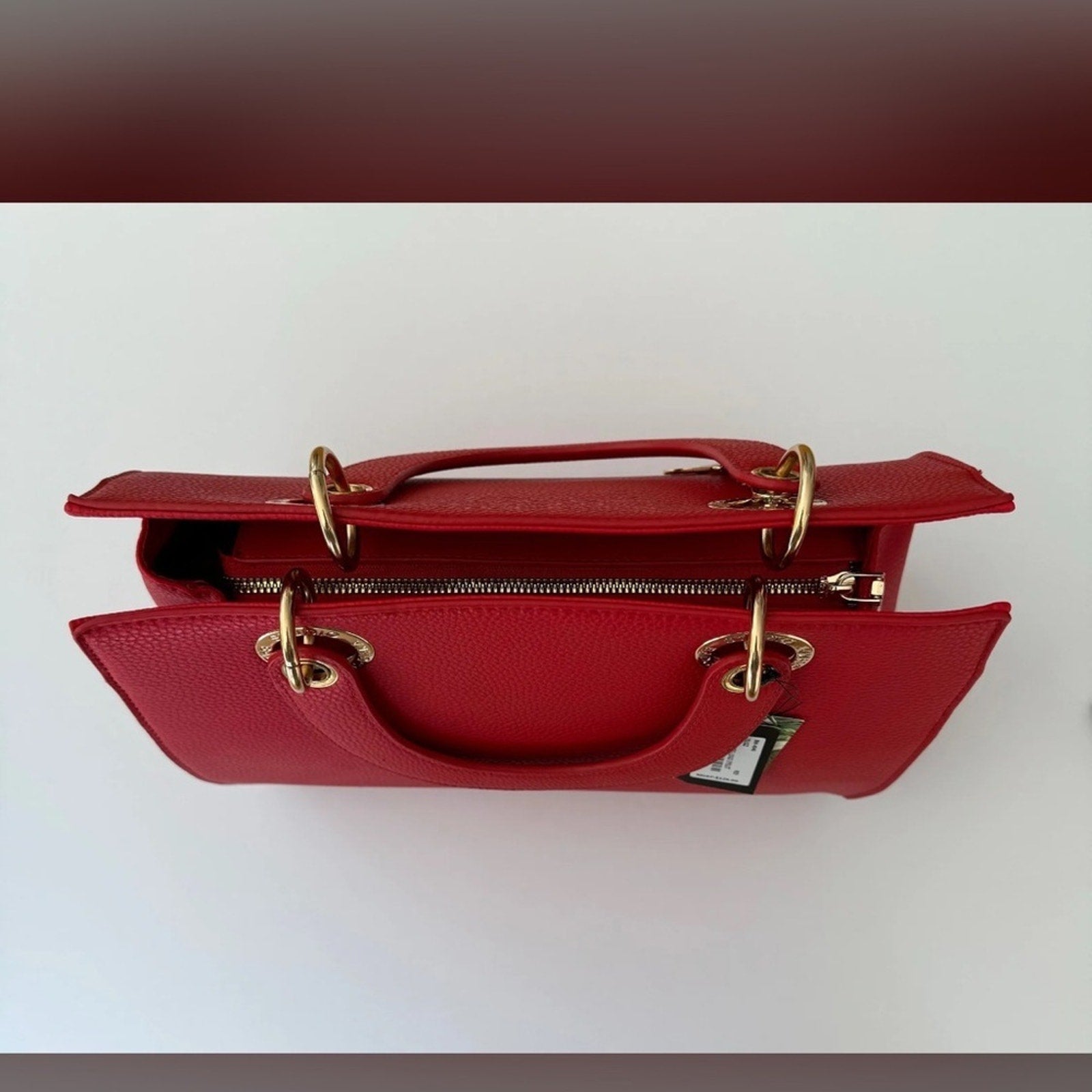 Badgley Mischka Red Handbag w/crossbody strap