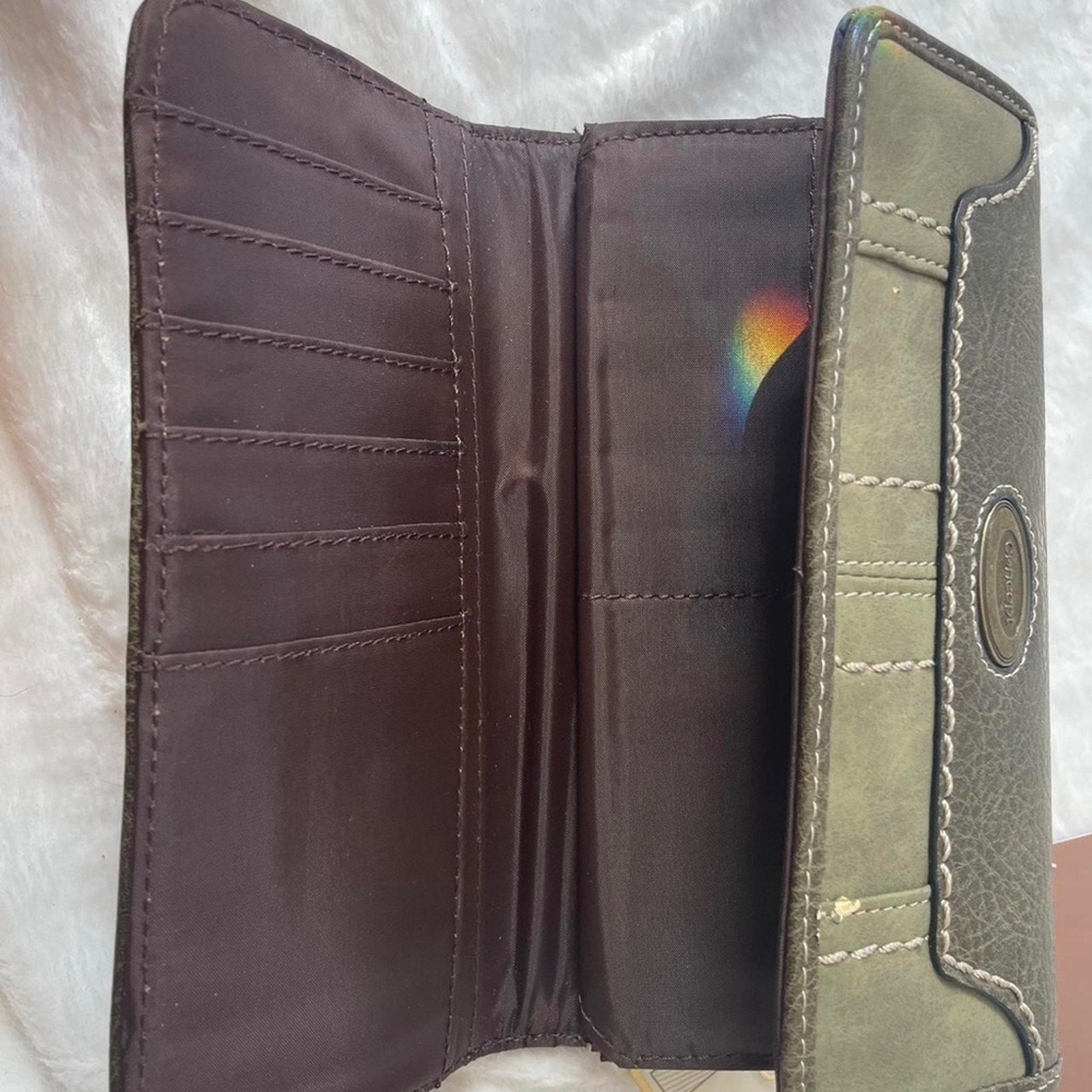 Concepts Olive Green RFID Wallet with crossbody attachment - NWOT