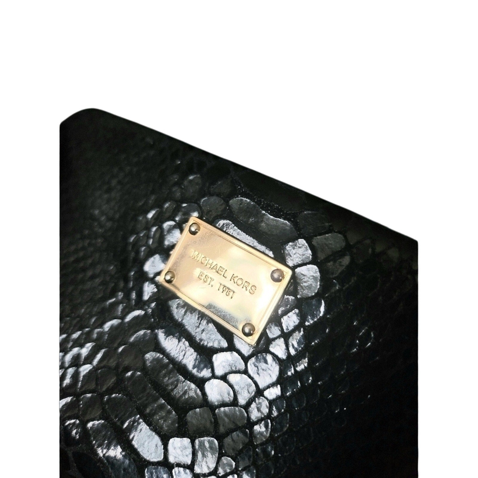 Michael Kors black snakeskin embossed wallet