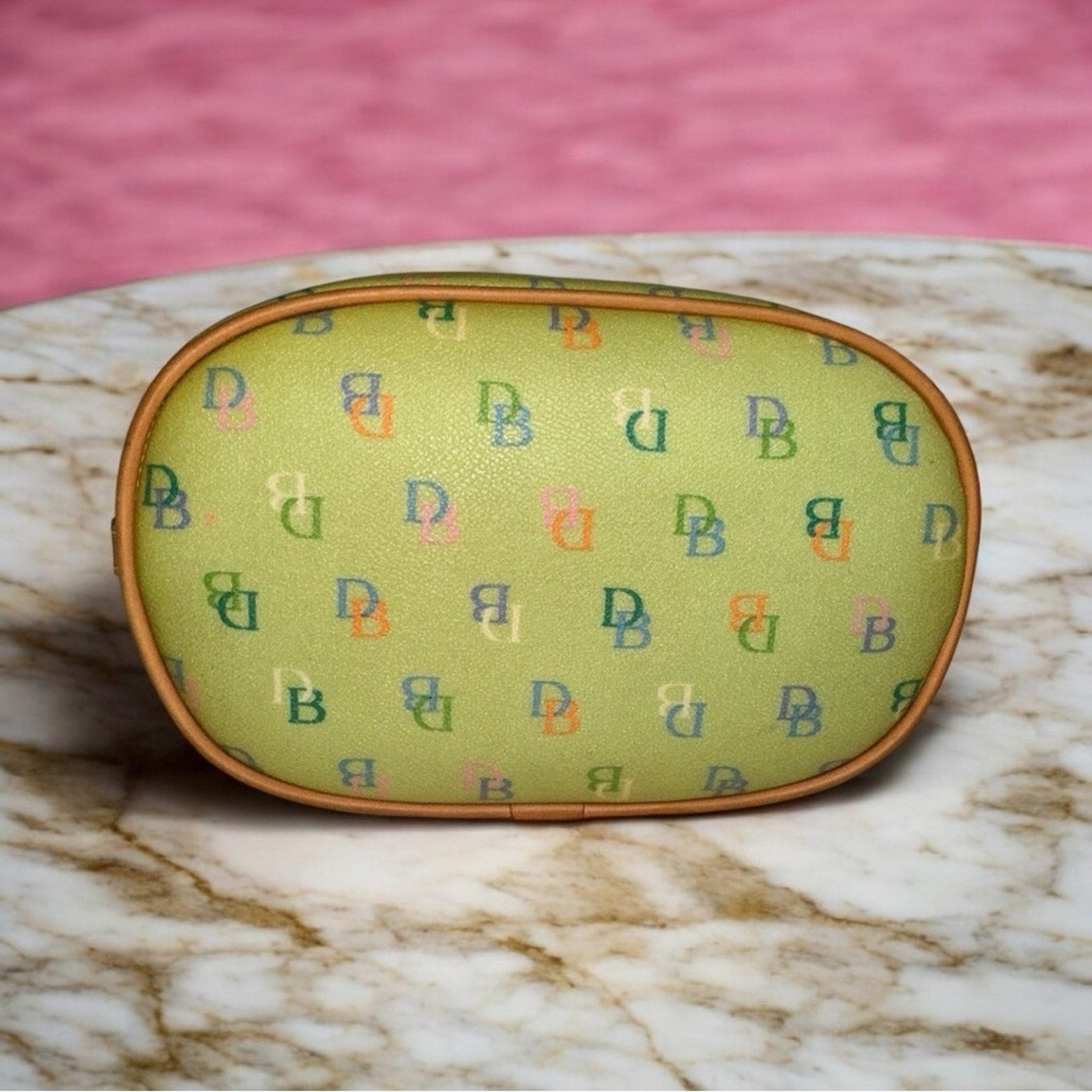 Dooney & Bourke Vintage Rainbow Monogram Logo Leather Shoulder Bag Handbag EVC