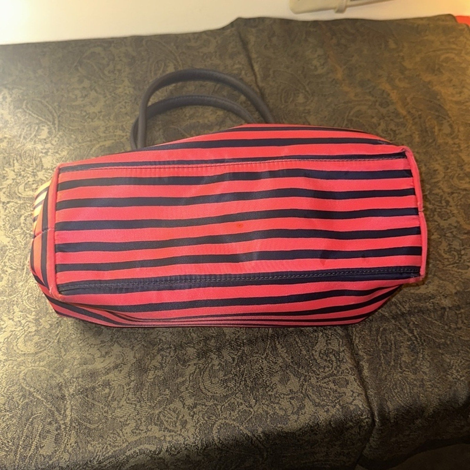 Kate Spade Catie Classic Red and Navy Striped Tote Bag LIKE NEW