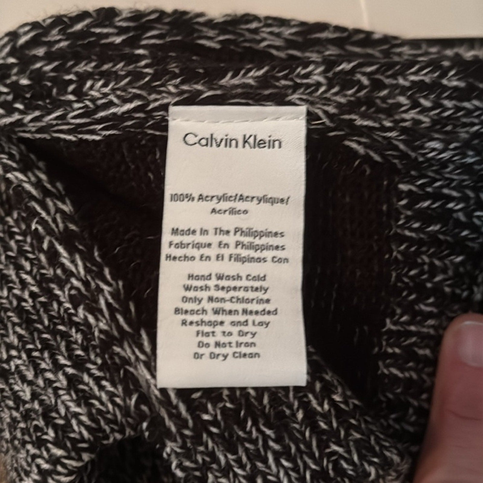 Calvin Klein Black and Gray Hat and Scarf Set NWT