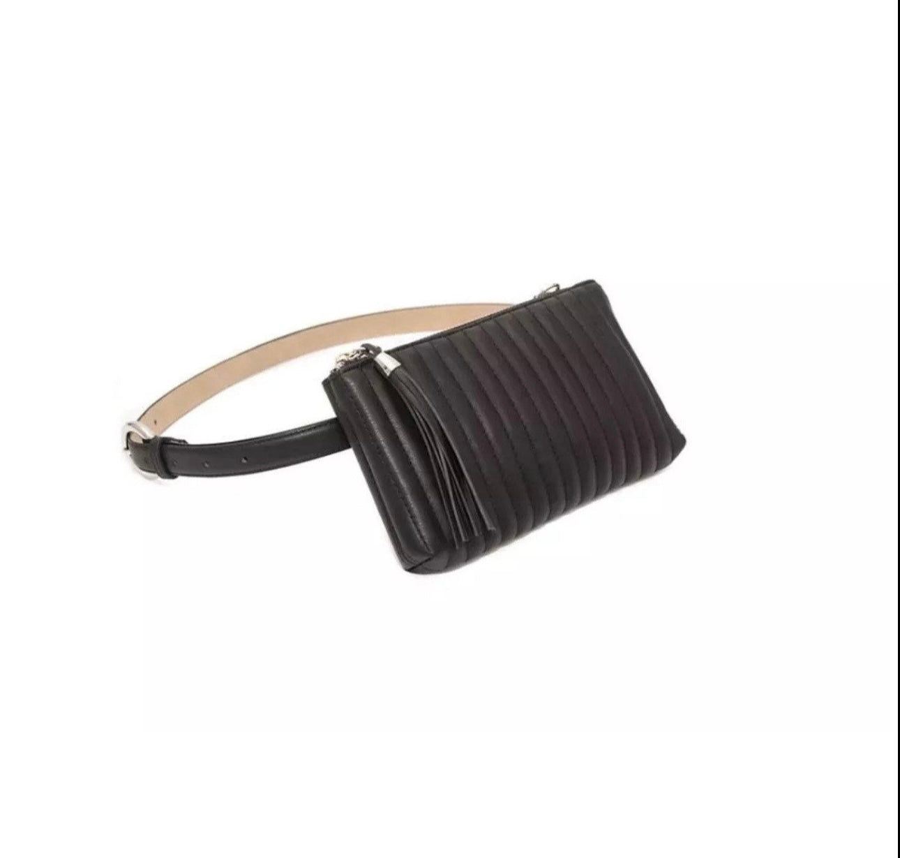 INC International Concepts Convertible Fanny Pack belt bag / Crossbody Purse - Cognac Brown Quilted (Various sizes)