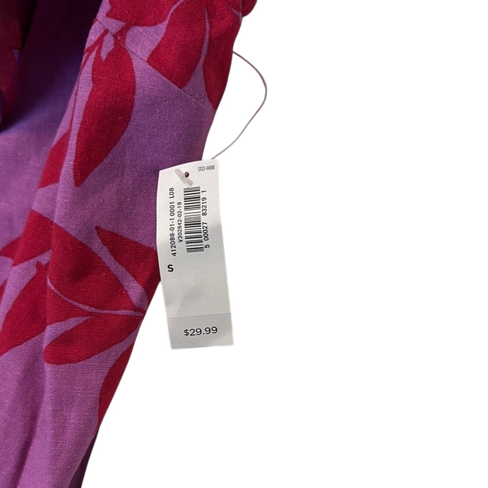 Floral One-Shoulder Top in Purple and Red
