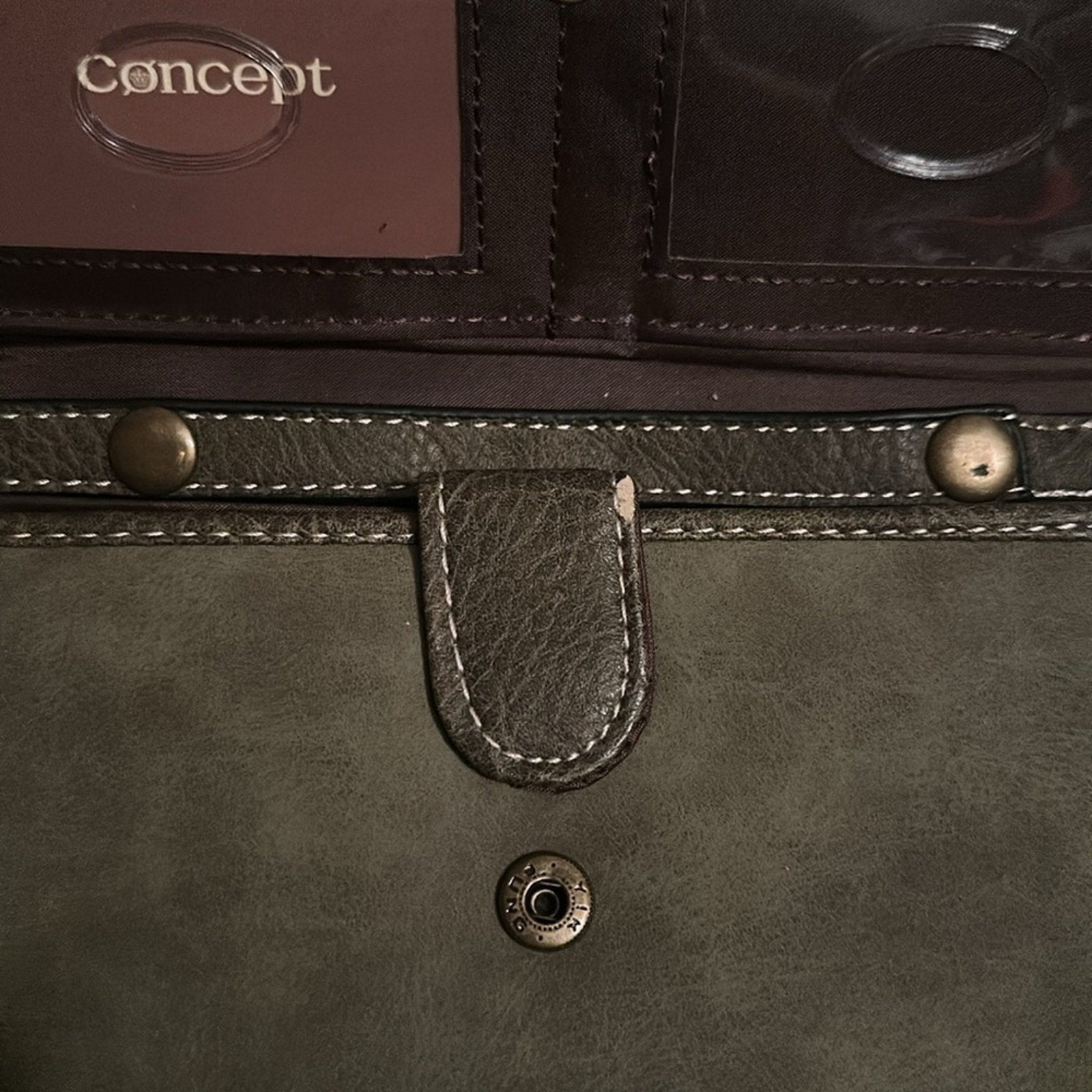 Concepts Olive Green RFID Wallet with crossbody attachment - NWOT
