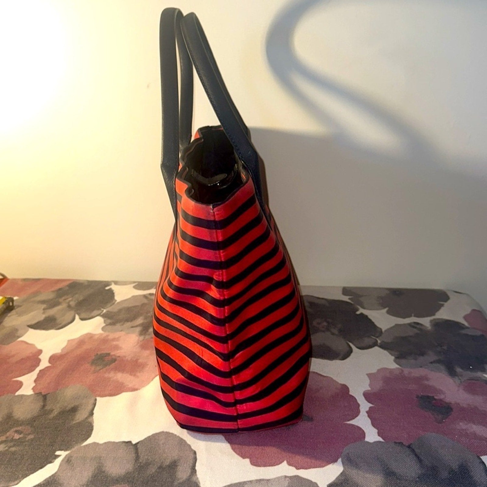 Kate Spade Catie Classic Red and Navy Striped Tote Bag LIKE NEW