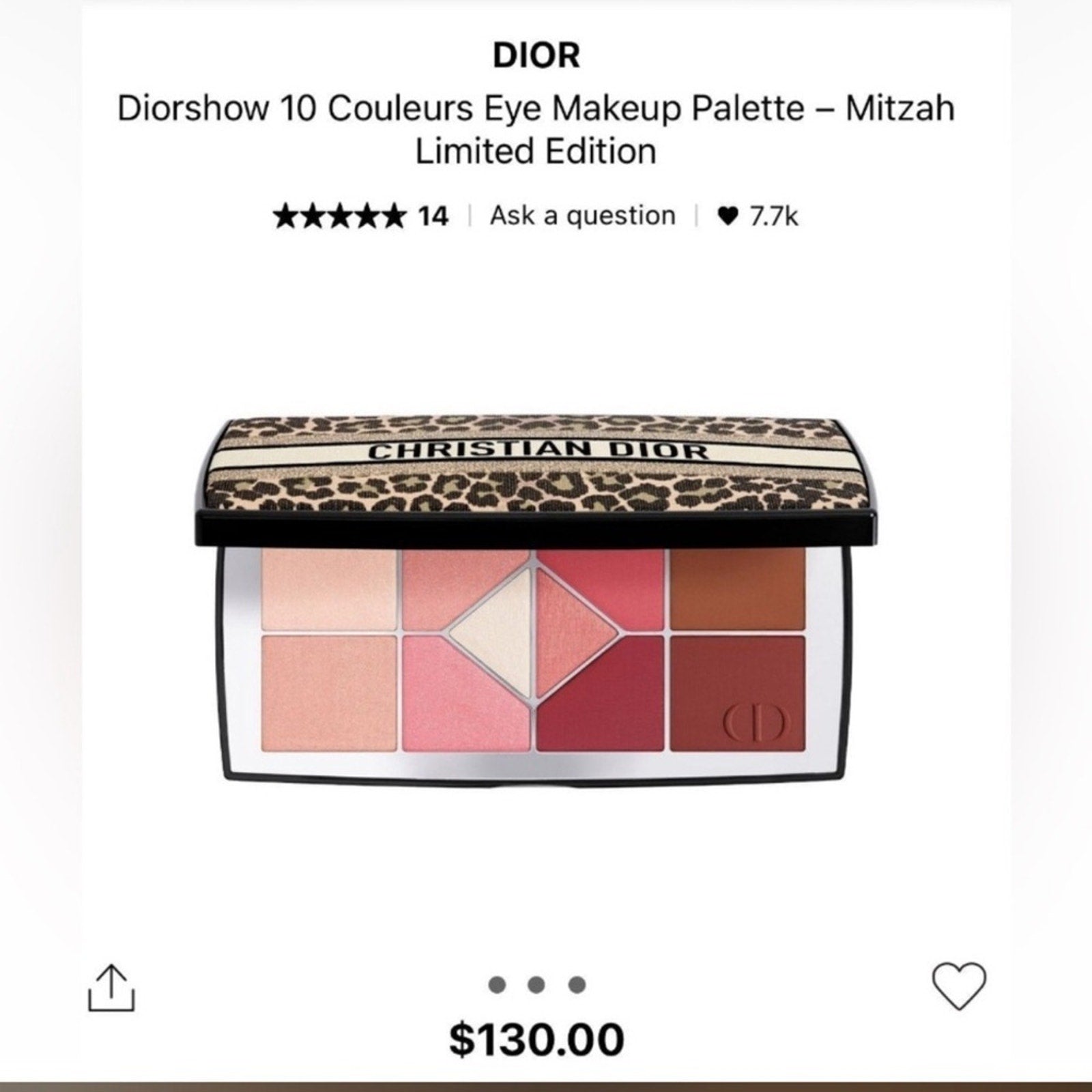 Diorshow Limited #001 Mitzah Edition 10 Couleurs Eyeshadow