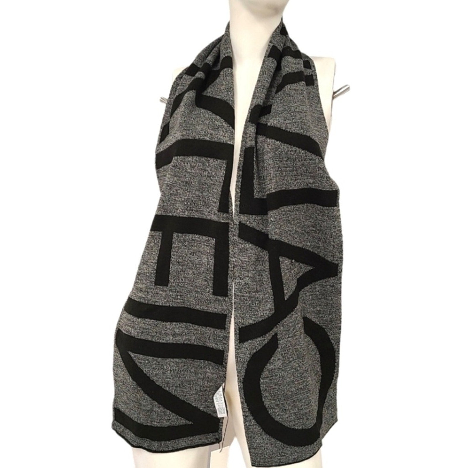 Calvin Klein Black and Gray Hat and Scarf Set NWT