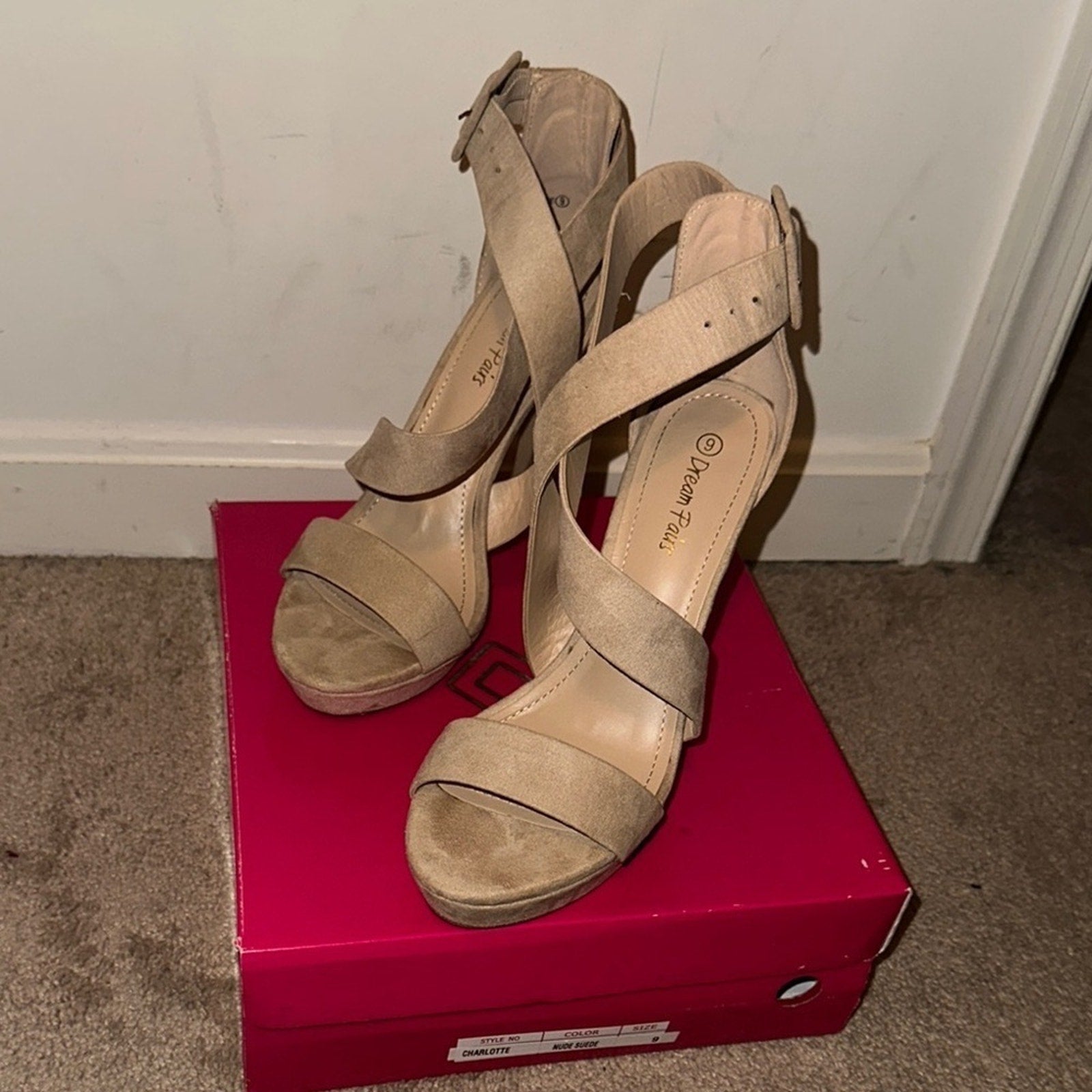 Dream Pairs Women's Beige Strappy Heels - worn once