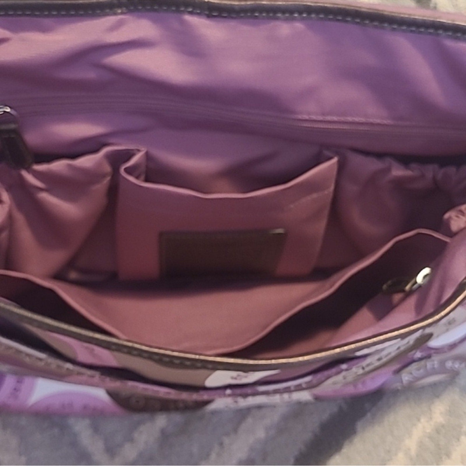 Coach Signature Snaphead F18377 Pink & Purple Multifunction Diaper Bag