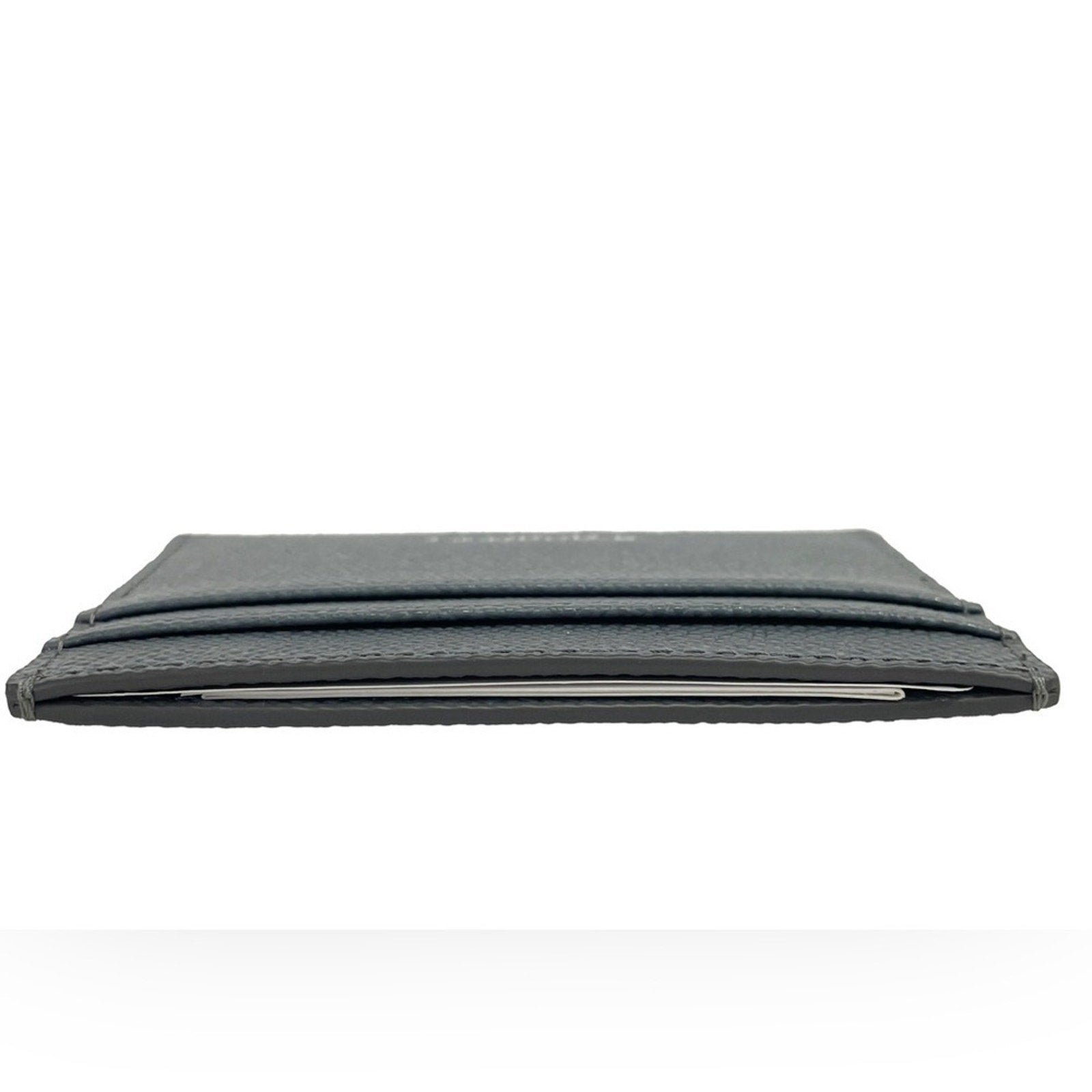 Burberry Sandon Card Case Wallet Embossed Logo Leather Storm Grey *NWT*