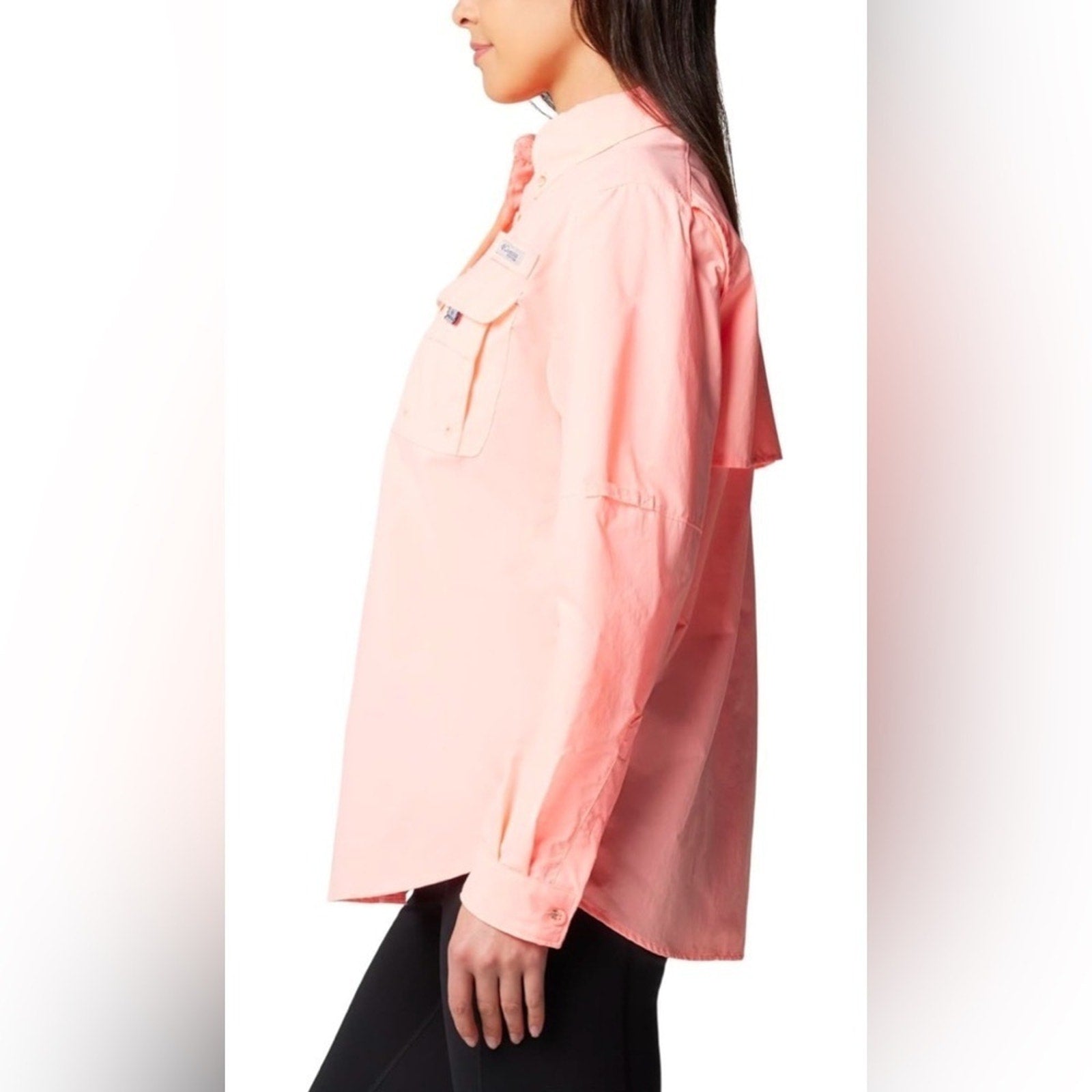Columbia Women's Peach Button-Up Woman’s Bahamas PFG Button Down