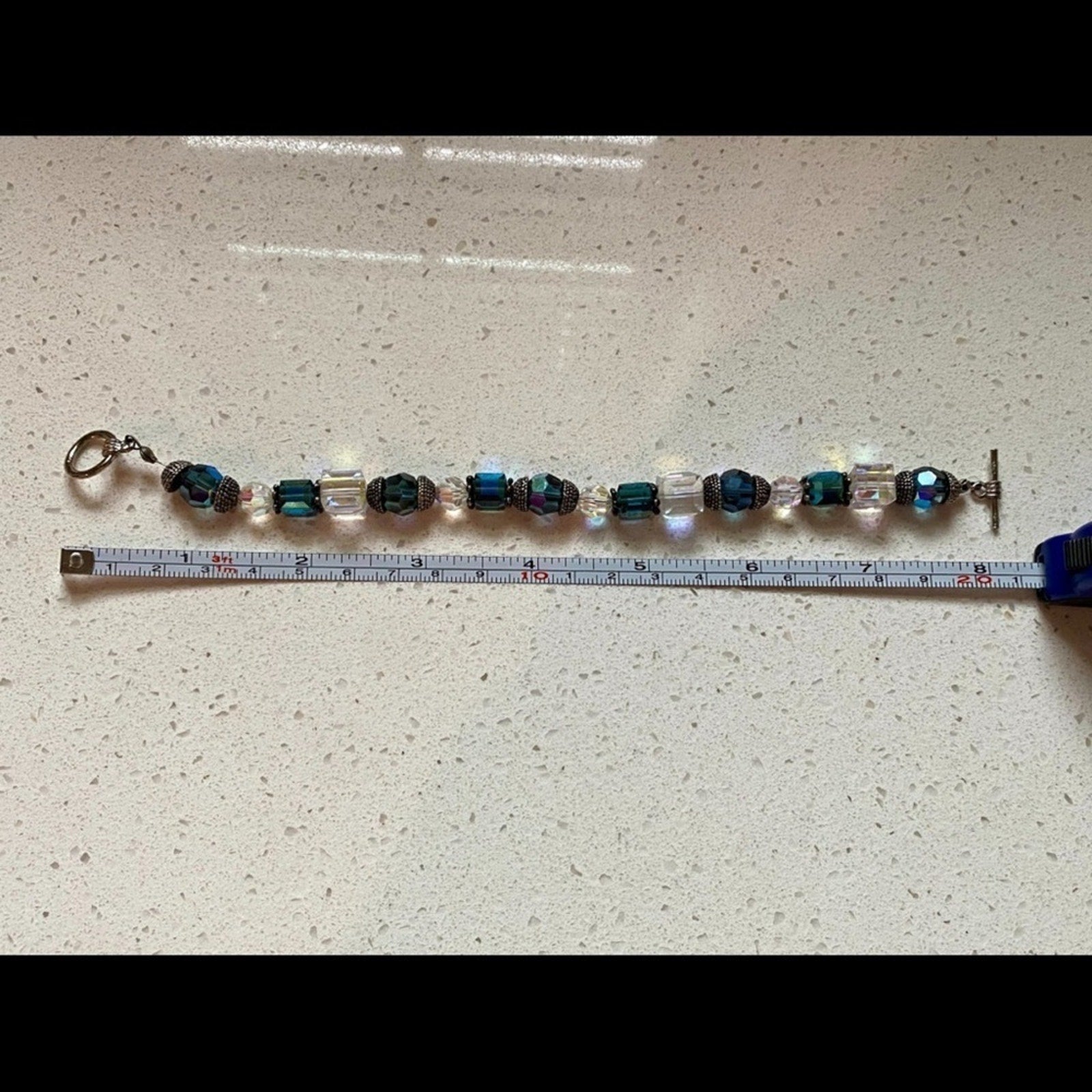 Kali Swarovski Bracelet Black and Clear Crystal Beaded Bracelet