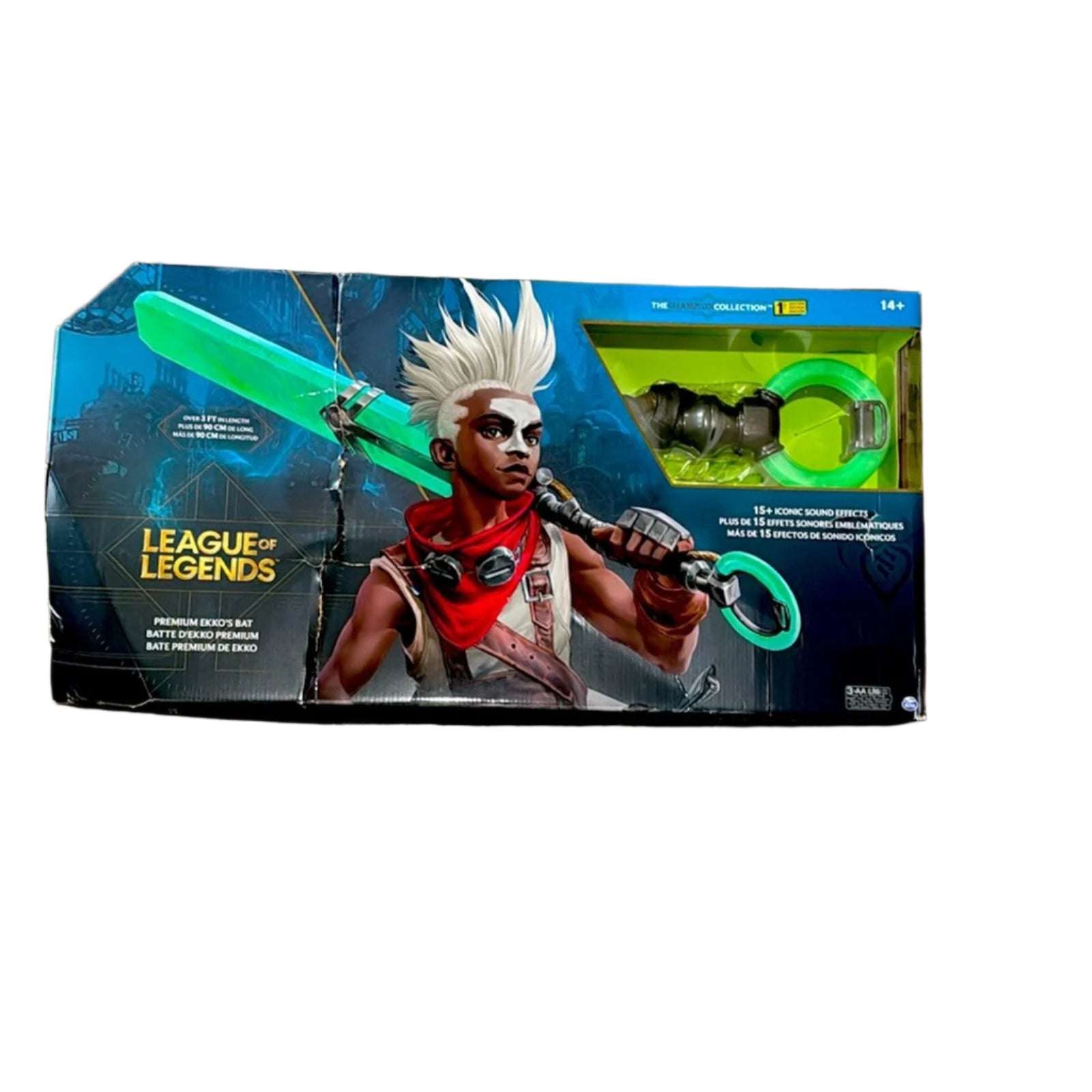 League of Legends, Life-Size Ekko’s Bat, Over 3 Feet with 15+ Iconic Lights and Sounds, Premium Cosplay, Display Stand, Champion Collection for Ages 15 +