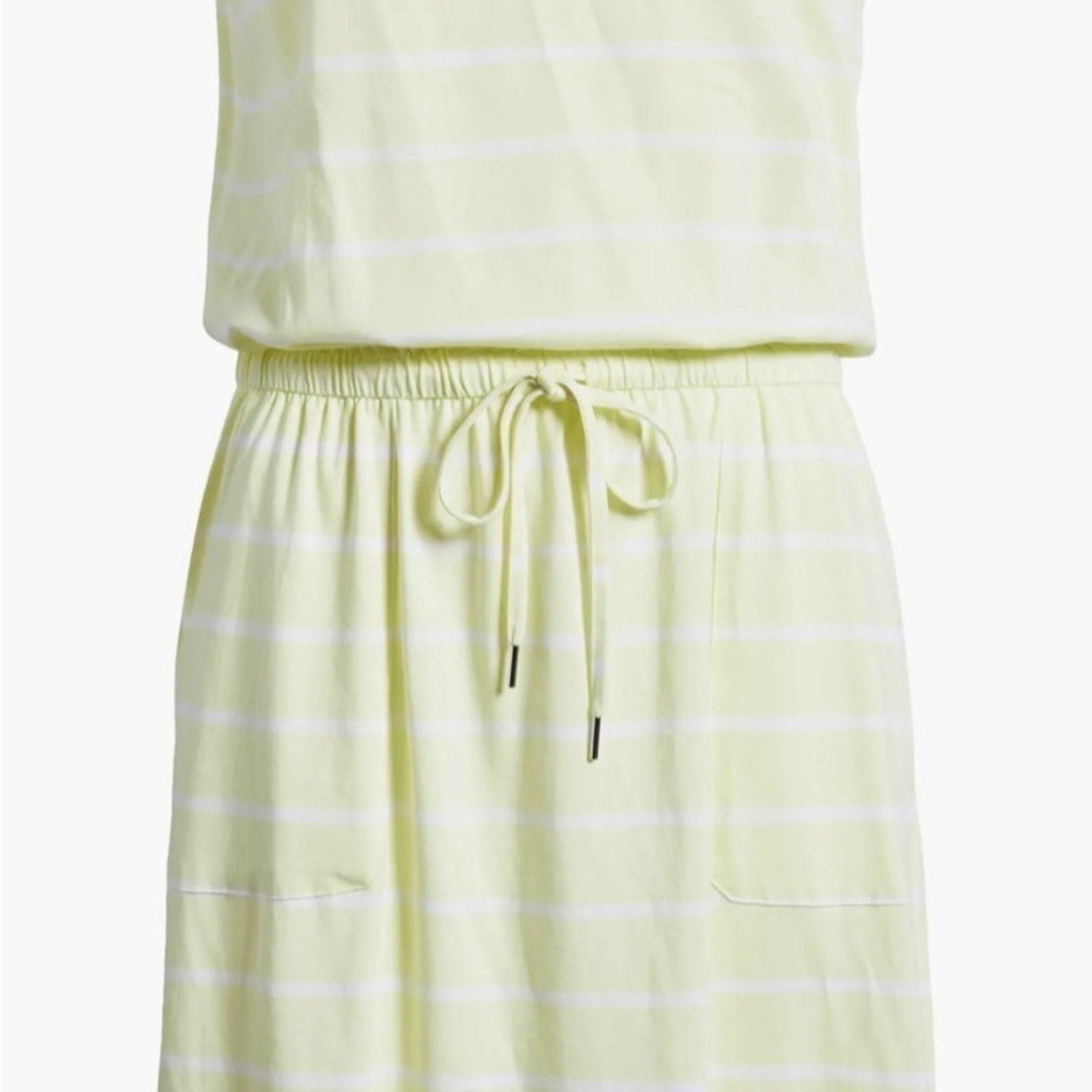 C&C California Ira Sleeveless Cotton Blend Drawstring Belt Dress