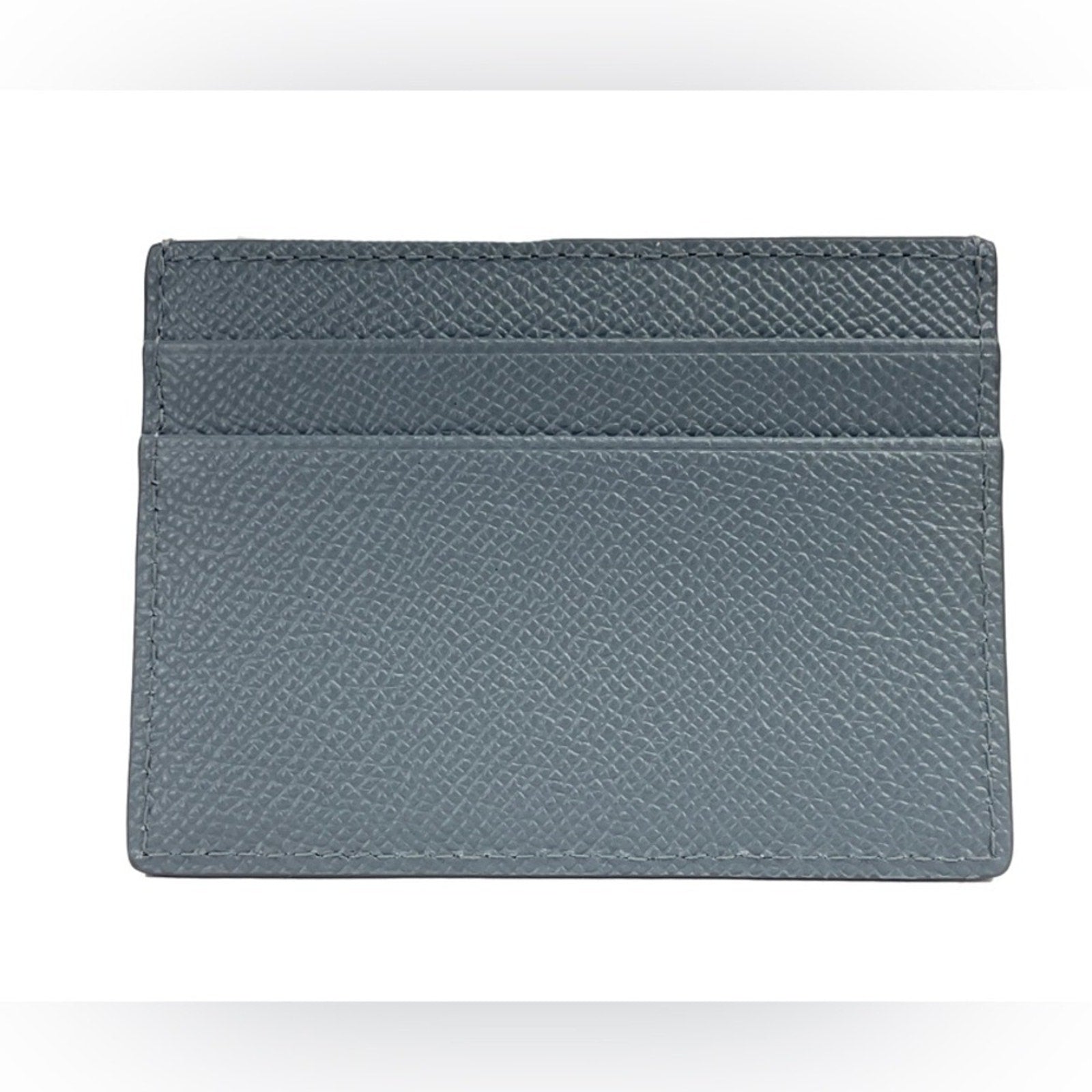 Burberry Sandon Card Case Wallet Embossed Logo Leather Storm Grey *NWT*