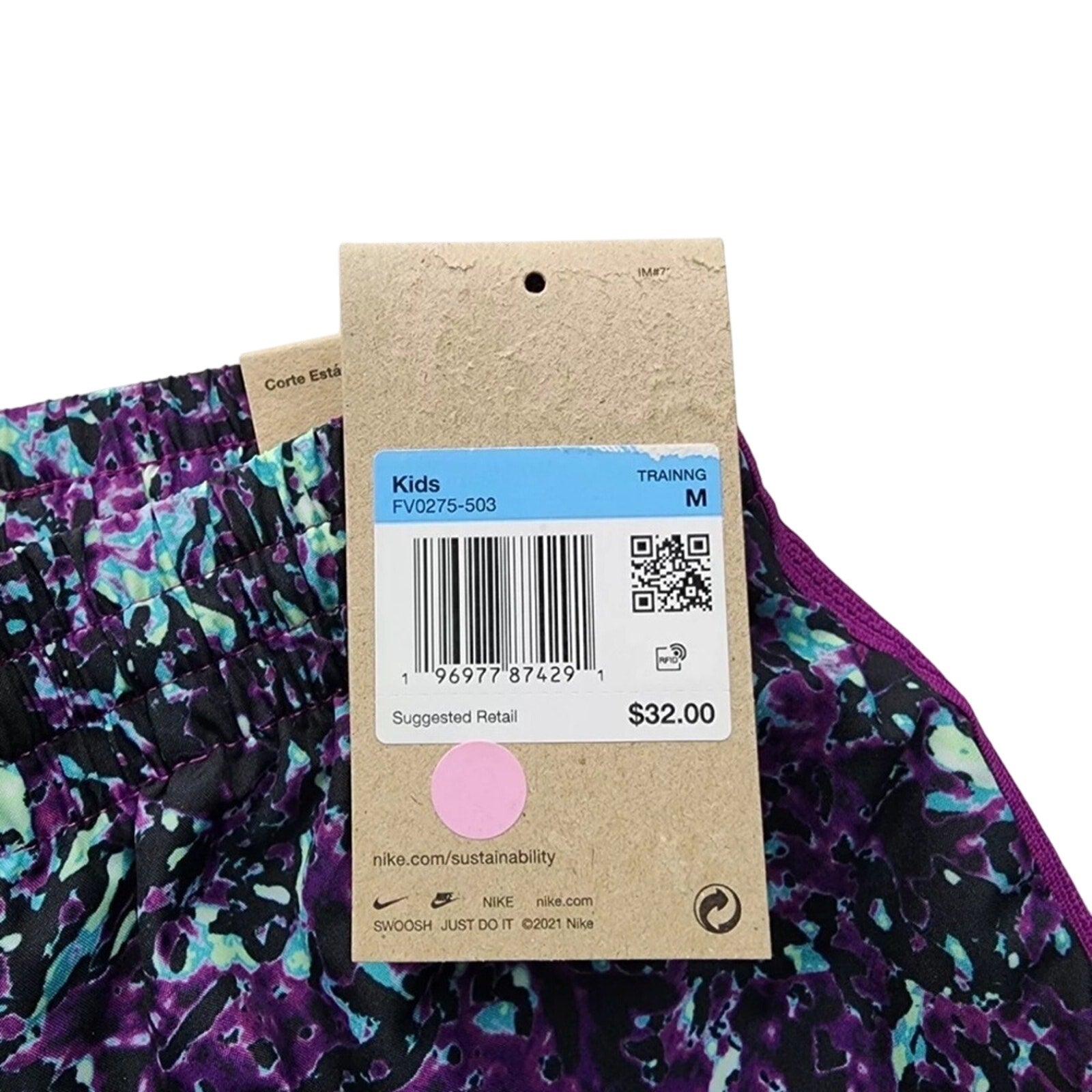 Youth - Girls Nike Purple Patterned Shorts