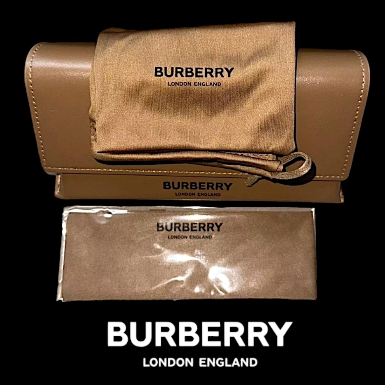 Authentic Burberry London England, Camel Brown Leather CASE