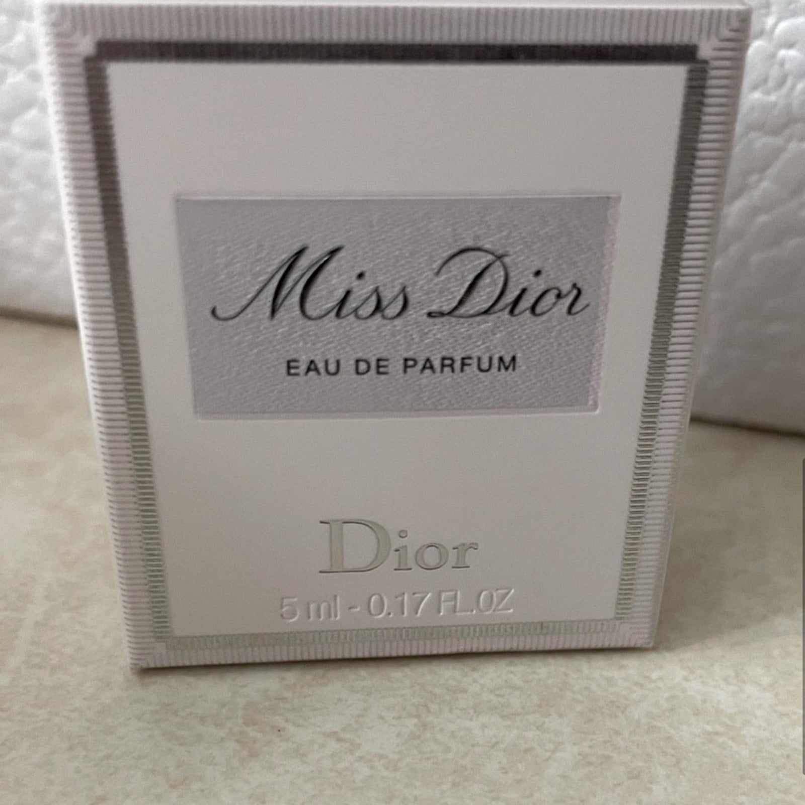 Dior White and Gold Cosmetic Pouch with Miss Dior Perfume