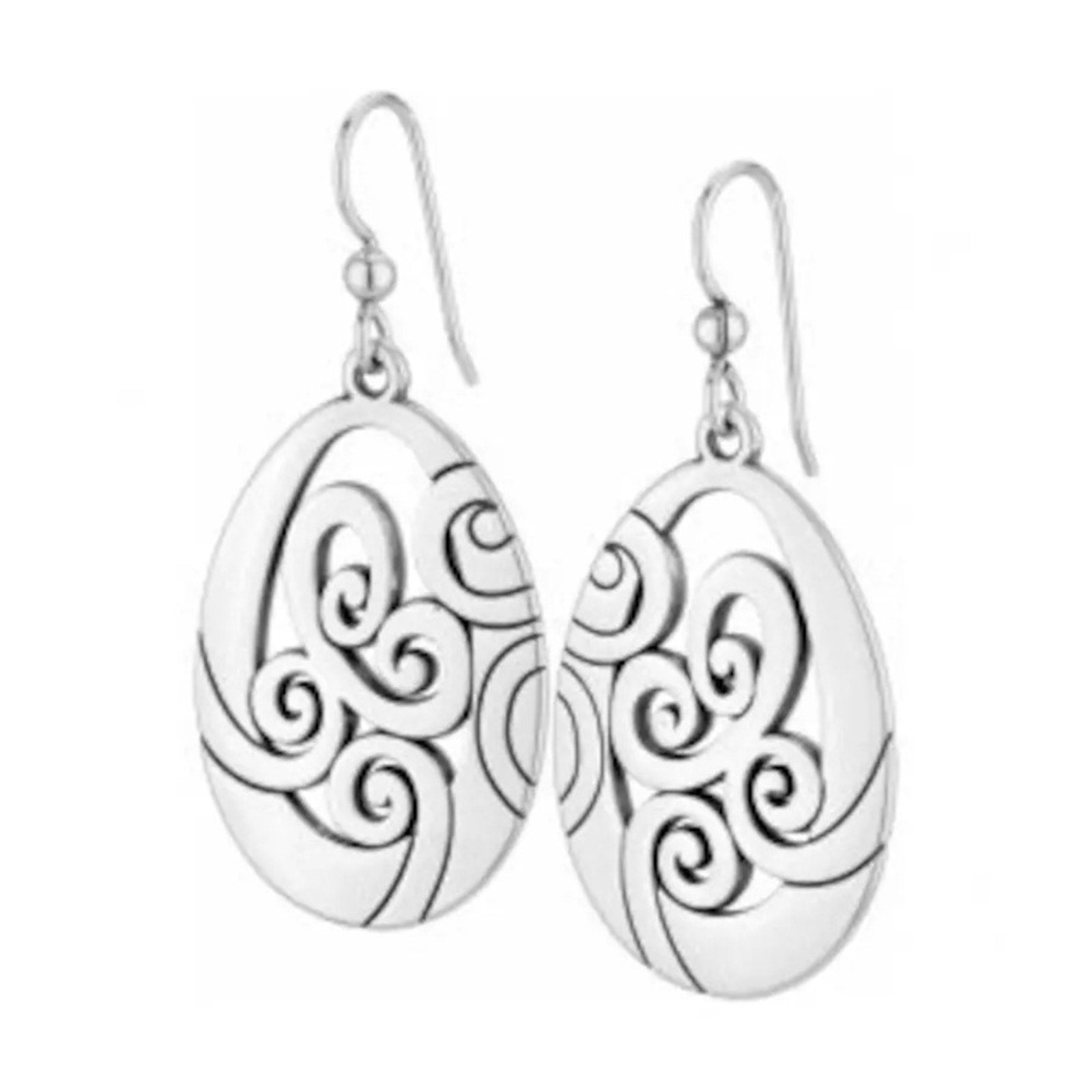 Brighton Silver Mingle Swirl French Wire Earrings