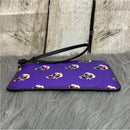 Coach | Bramble Floral Rose Print Purple Leather Zip Wristlet EUC