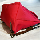 Dooney & Bourke Nylon Braided Leather Flap Backpack Red EUC MSRP $278