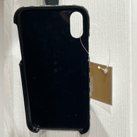 Checkerboard Logo Leather Wristlet Case For iPhone XR