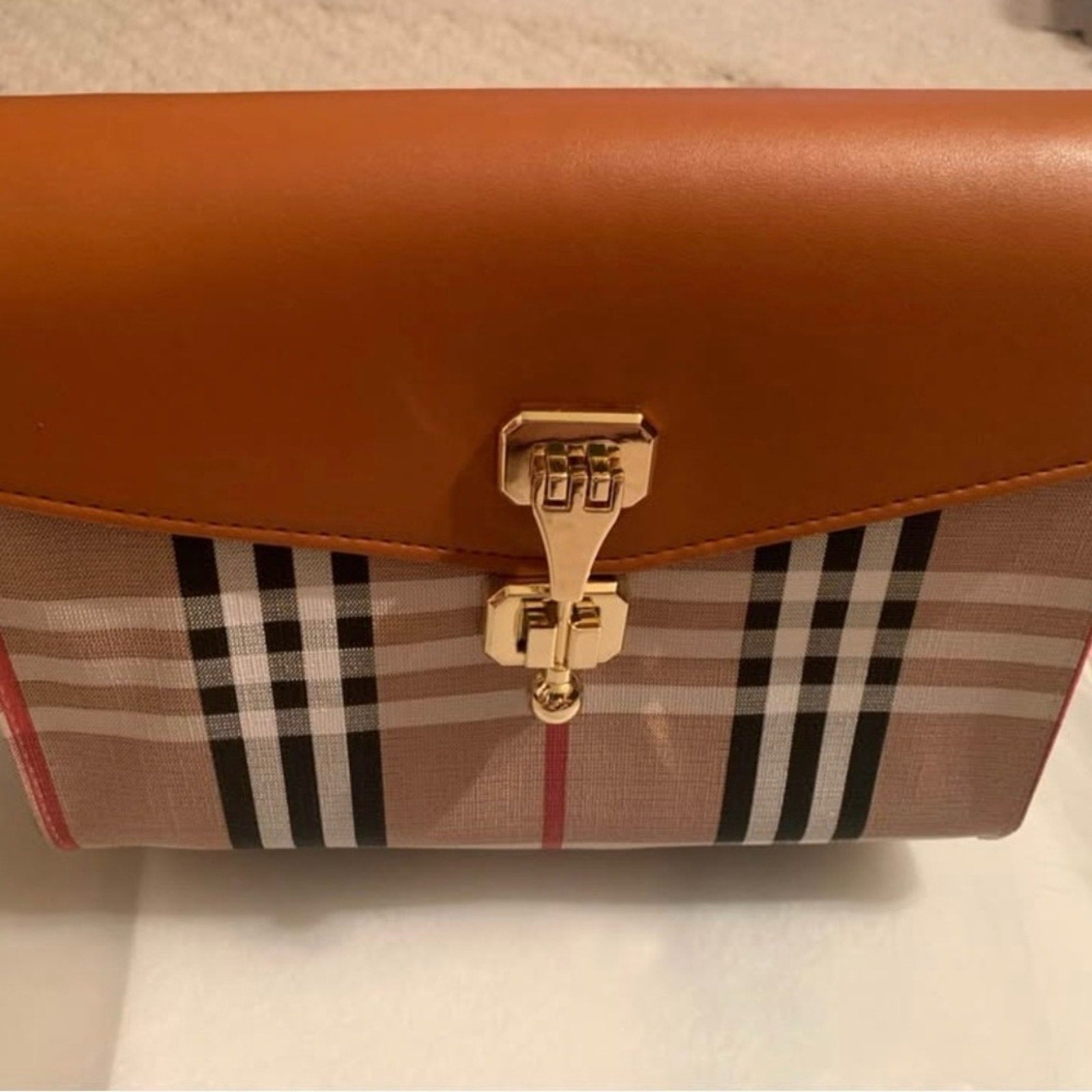 Loulu tan Plaid Women's Bag