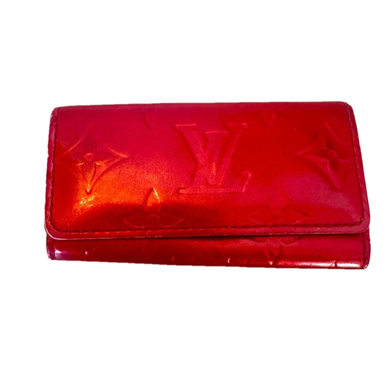 Red Louis Vuitton Leather Key Holder